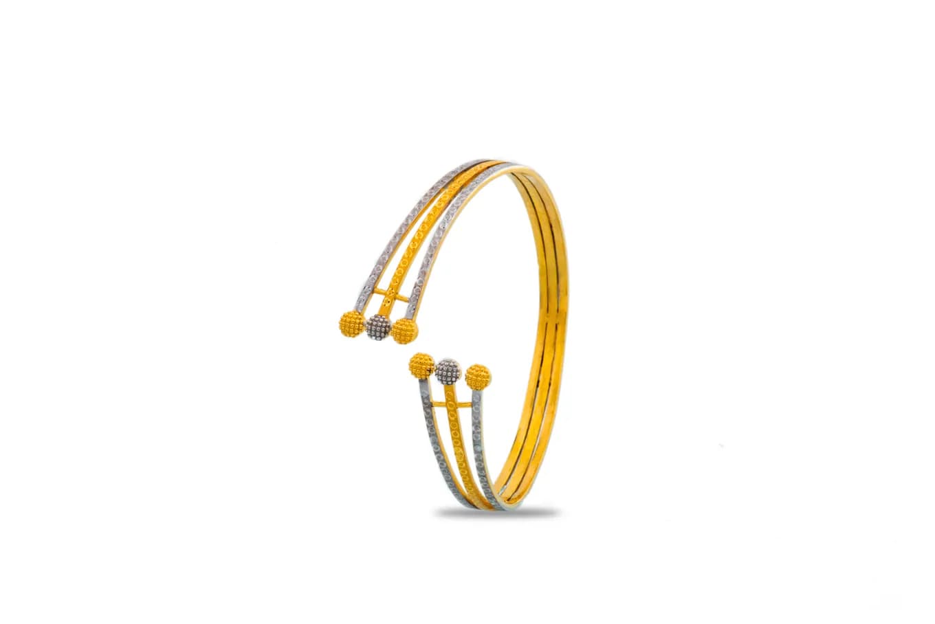 THE SPARKLE TRIO GOLD BANGLE