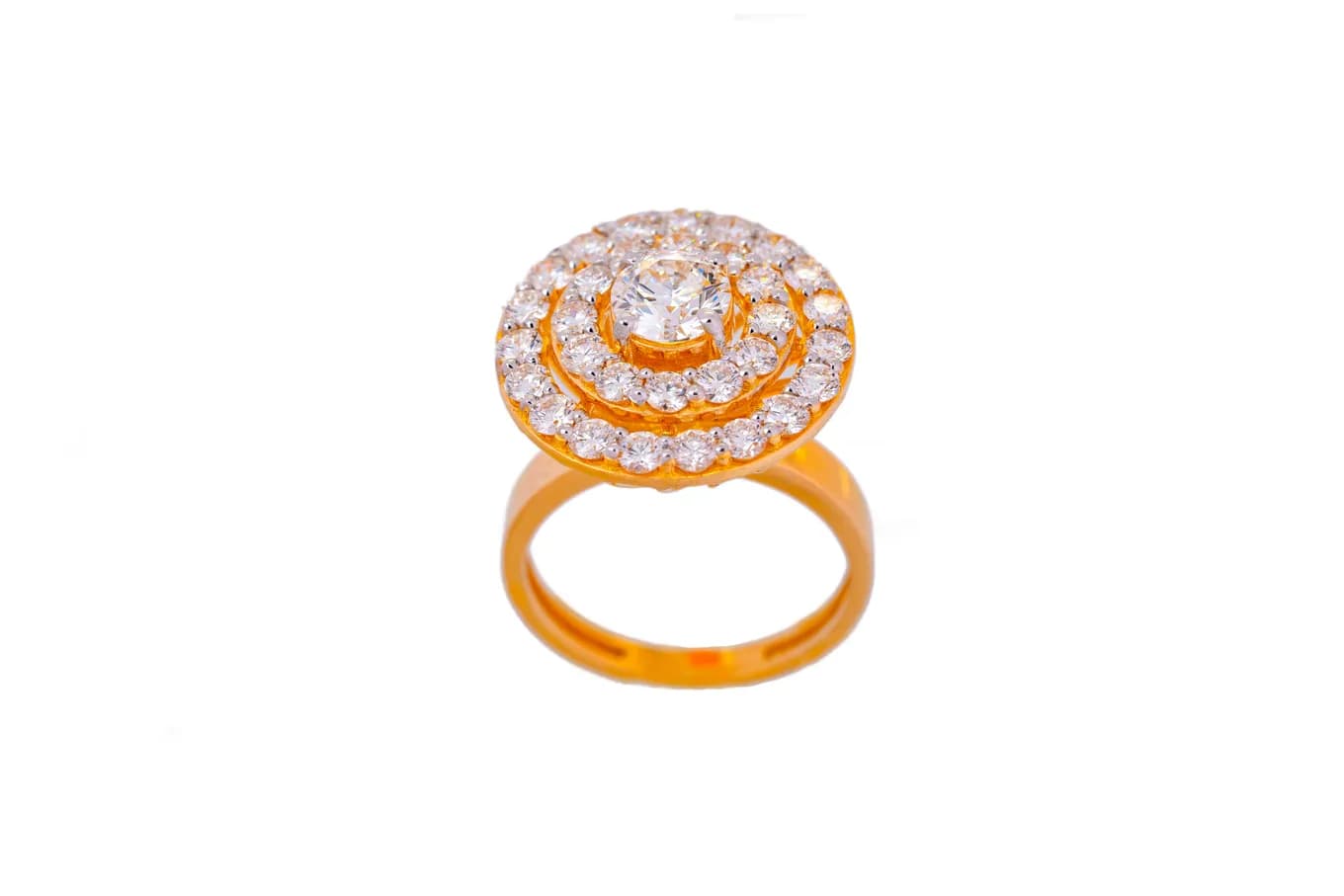 Diamond floral ring (18k with natural diamonds) – handcrafted gold RINGS