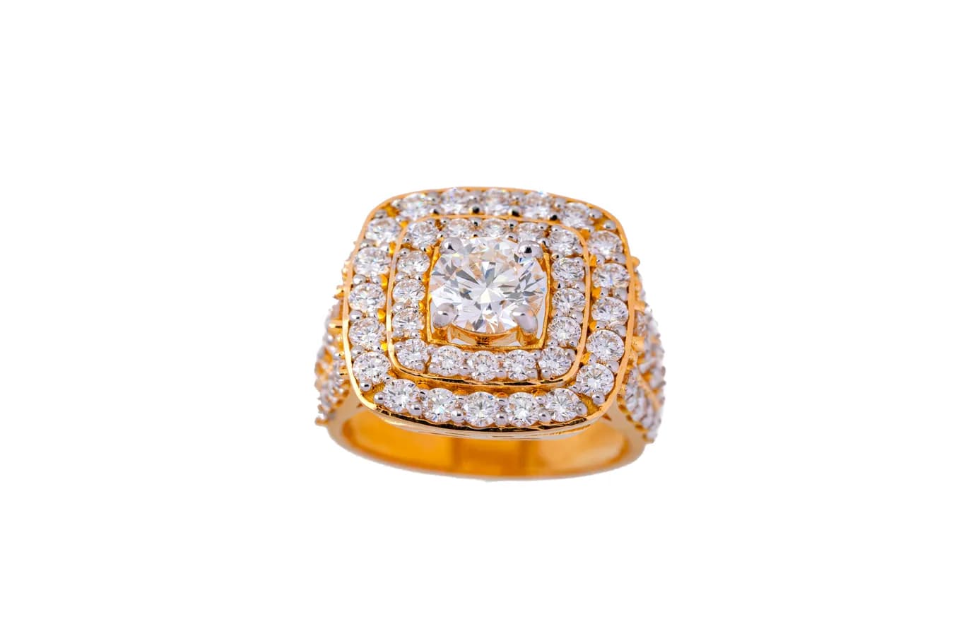 Diamond monarch ring (18k with natural diamonds) – handcrafted gold RINGS (alternate view)