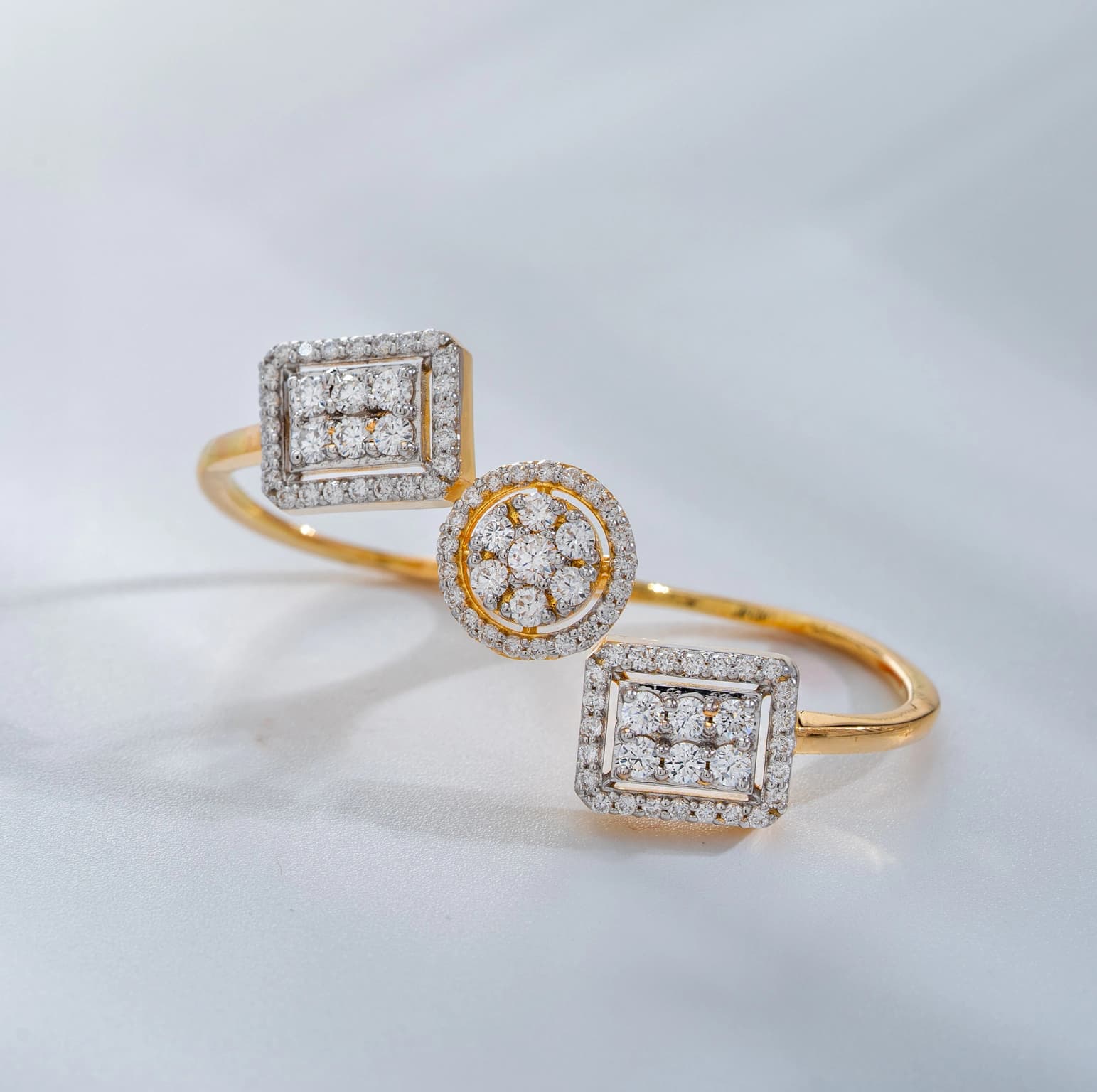 DUAL-FINGER DIAMOND RING (14K WITH  LAB GROWN DIAMONDS)