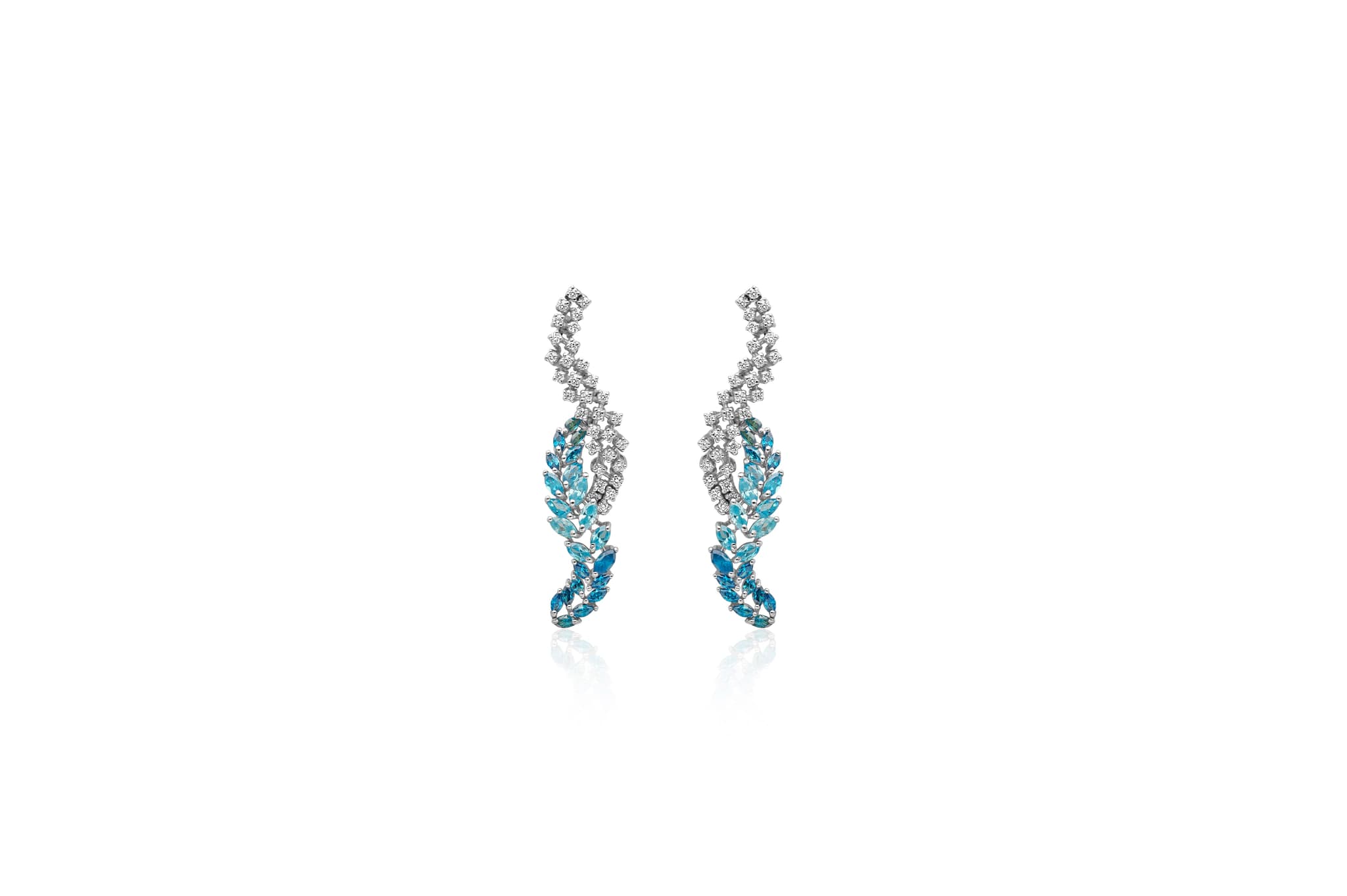 Vibrant topaz and diamond necklace set (18k with natural diamonds) – handcrafted gold NECKLACE SETS (alternate view)
