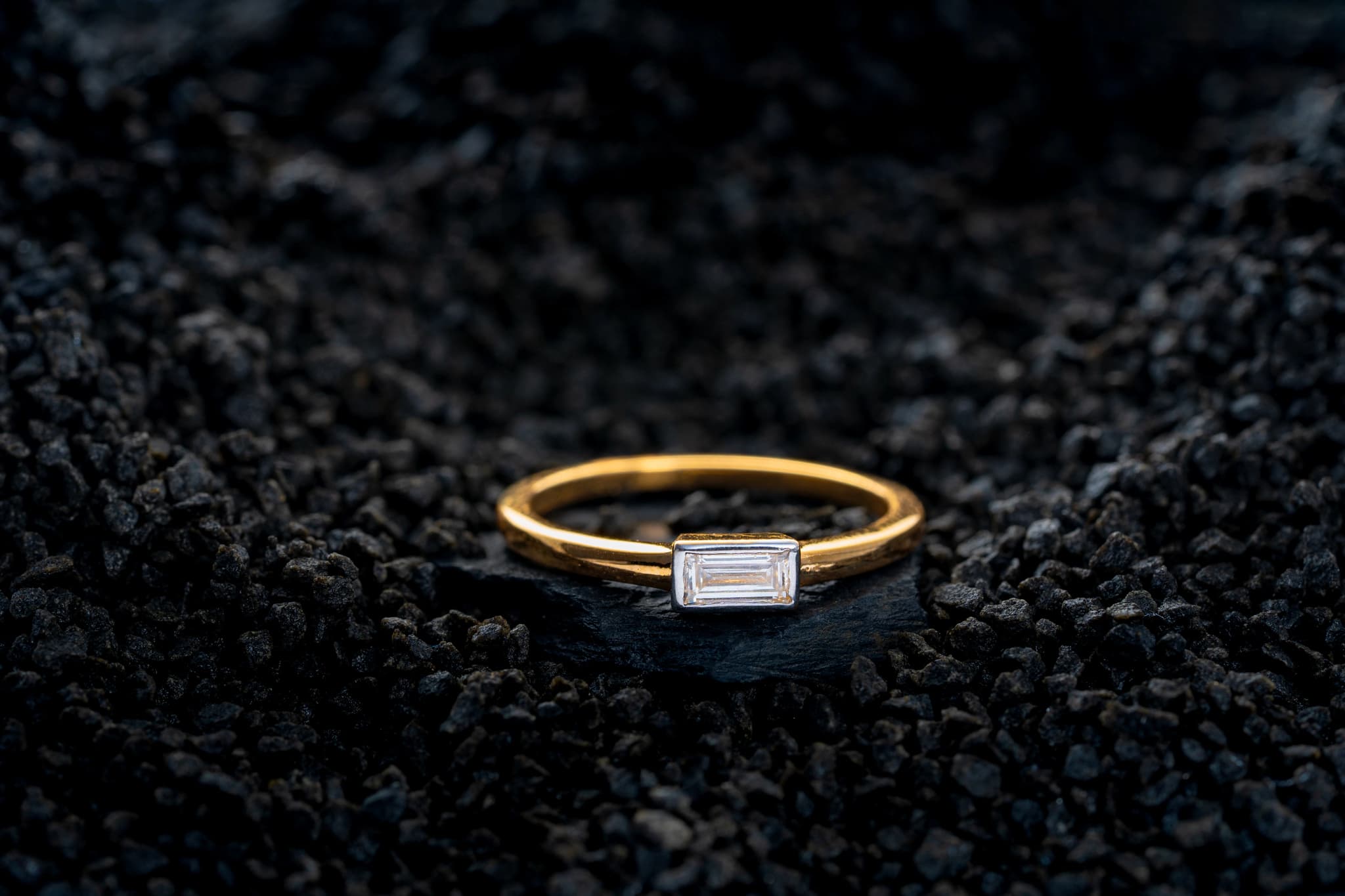 BEAUTIFUL BAGUETTE DIAMOND RING (18K WITH LAB GROWN DIAMONDS)