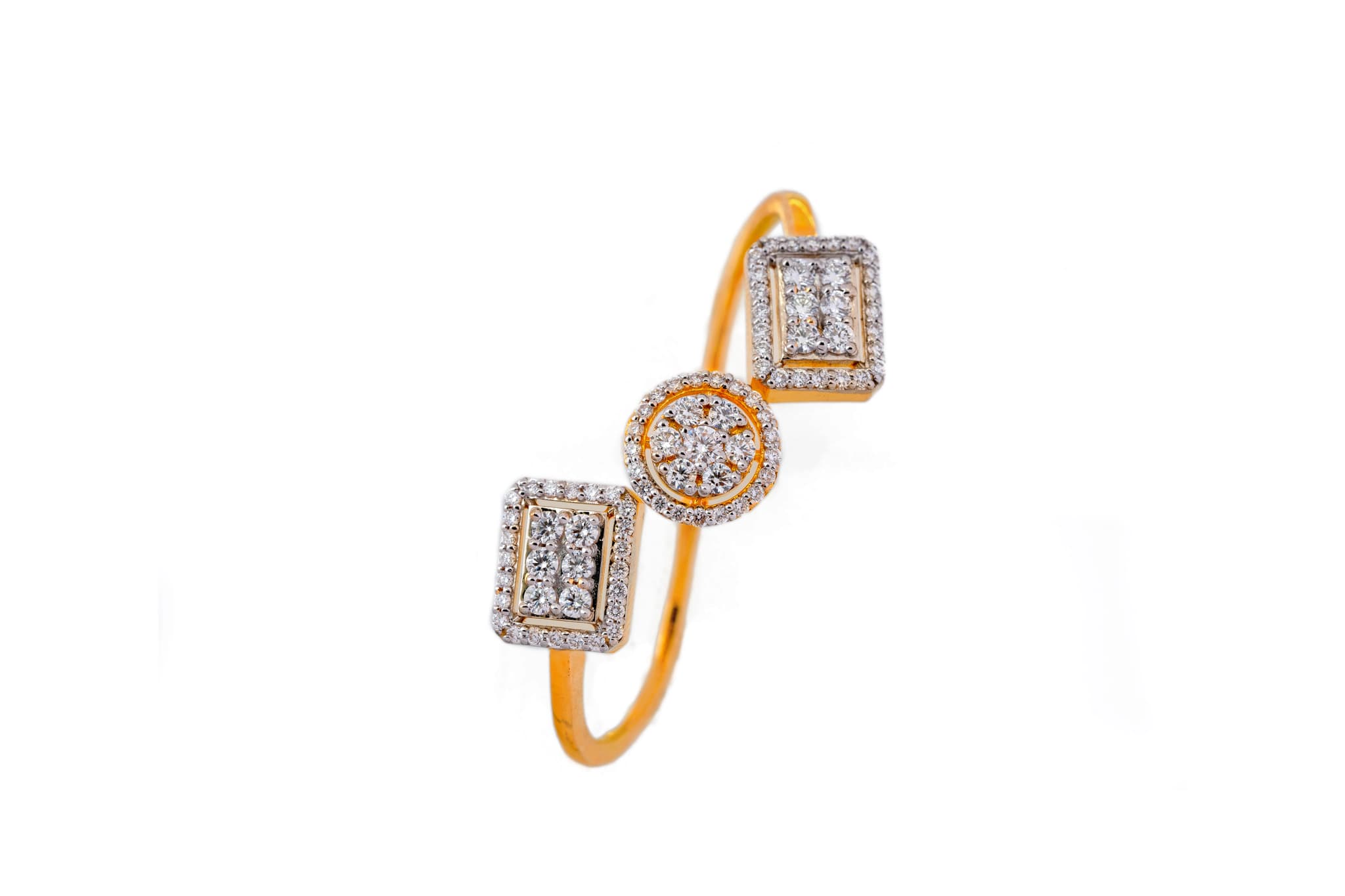 DUAL-FINGER DIAMOND RING (14K WITH NATURAL DIAMONDS)