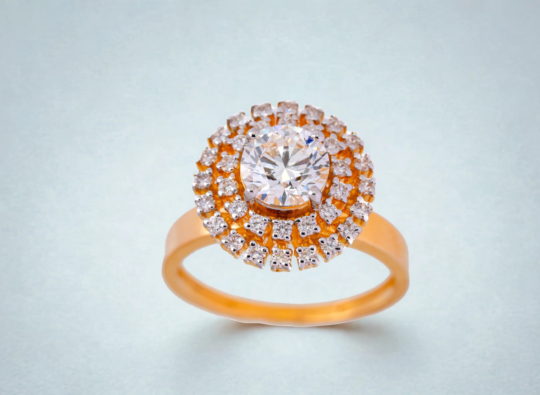 Diamond floral delight (18k with natural diamonds) – handcrafted gold RINGS (alternate view)
