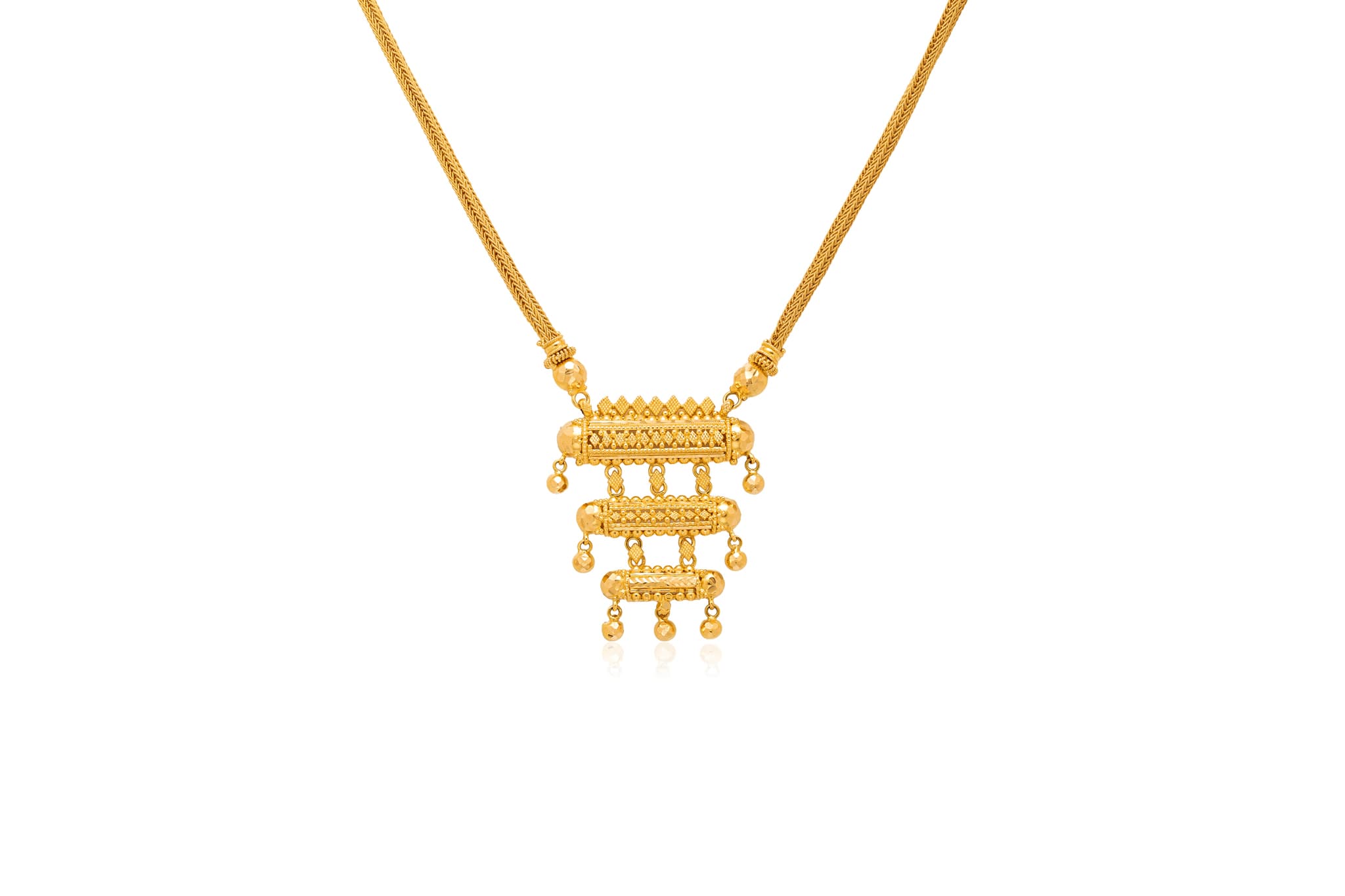 Gold temple tiers necklace – handcrafted gold Necklaces