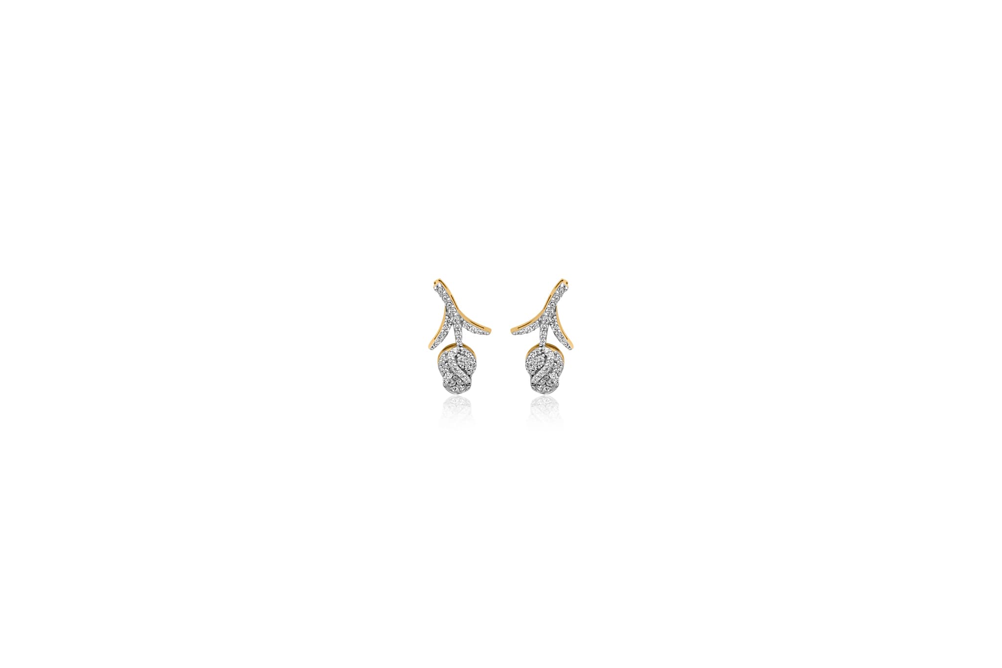 Shinning rose drop earrings (18k with natural diamonds) – handcrafted gold EARRINGS