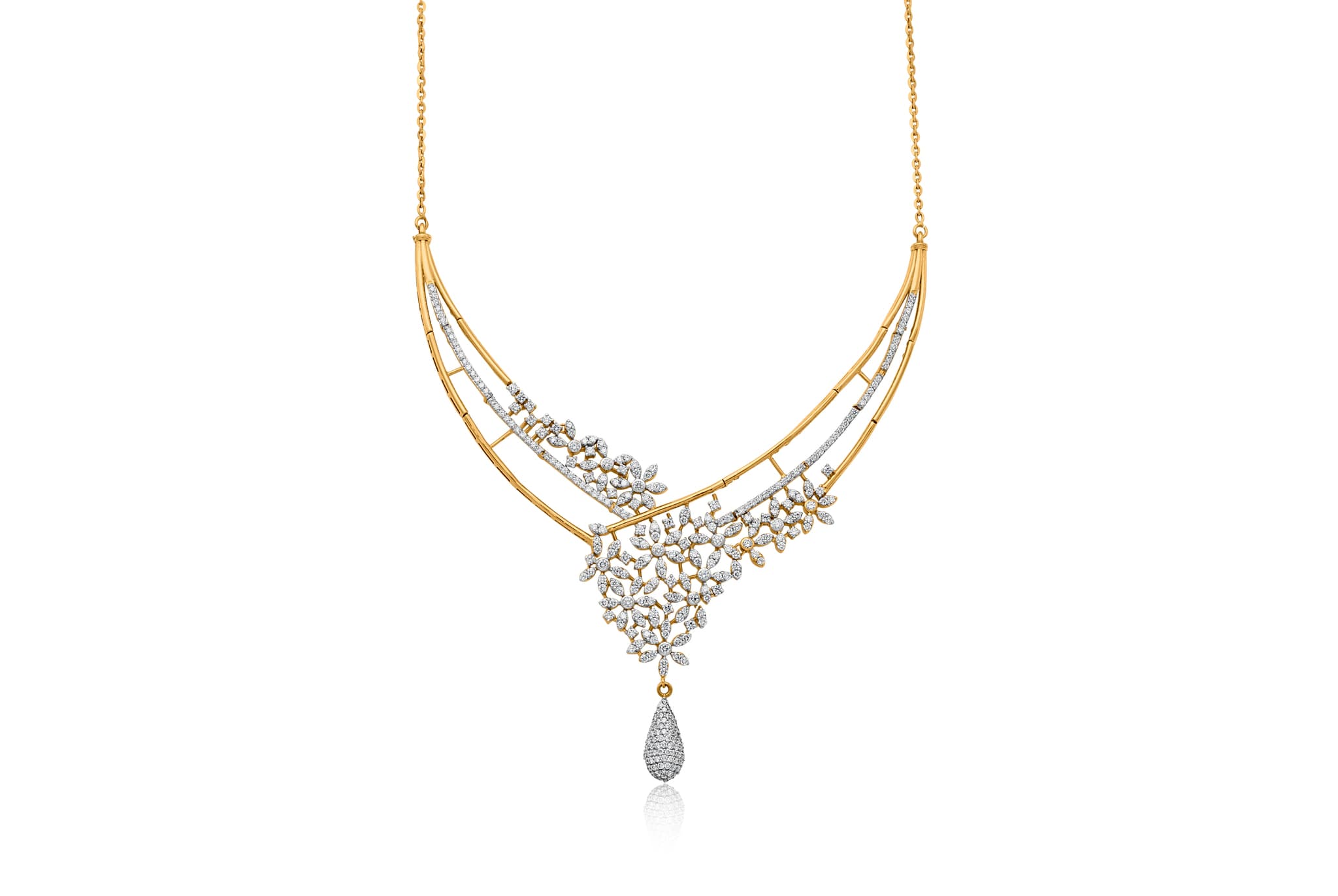 Empress sparkle diamond necklace (18k with natural diamonds) – handcrafted gold Necklaces