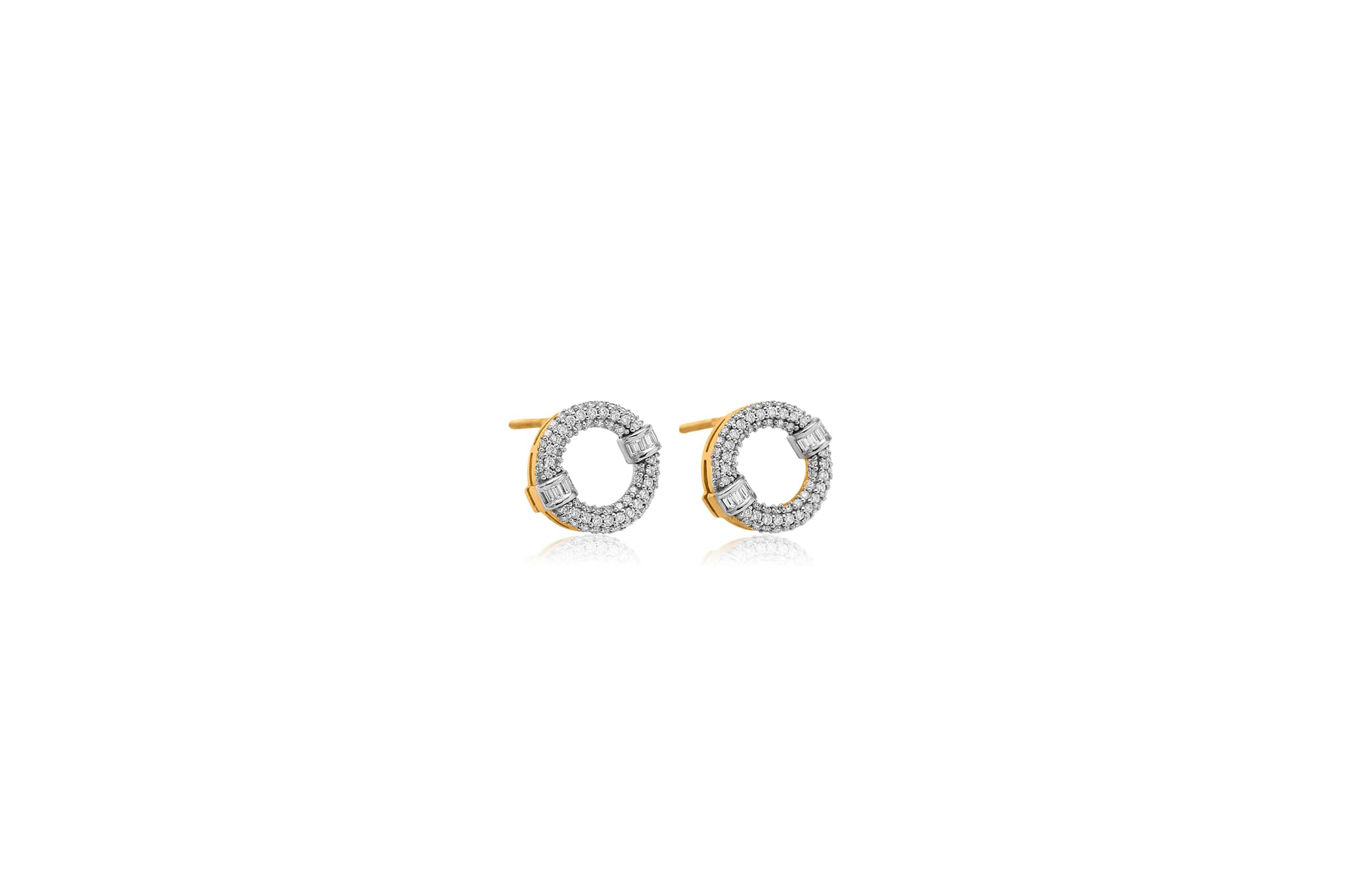 DIAMOND HALO STUD EARRINGS(18K WITH NATURAL DIAMONDS)