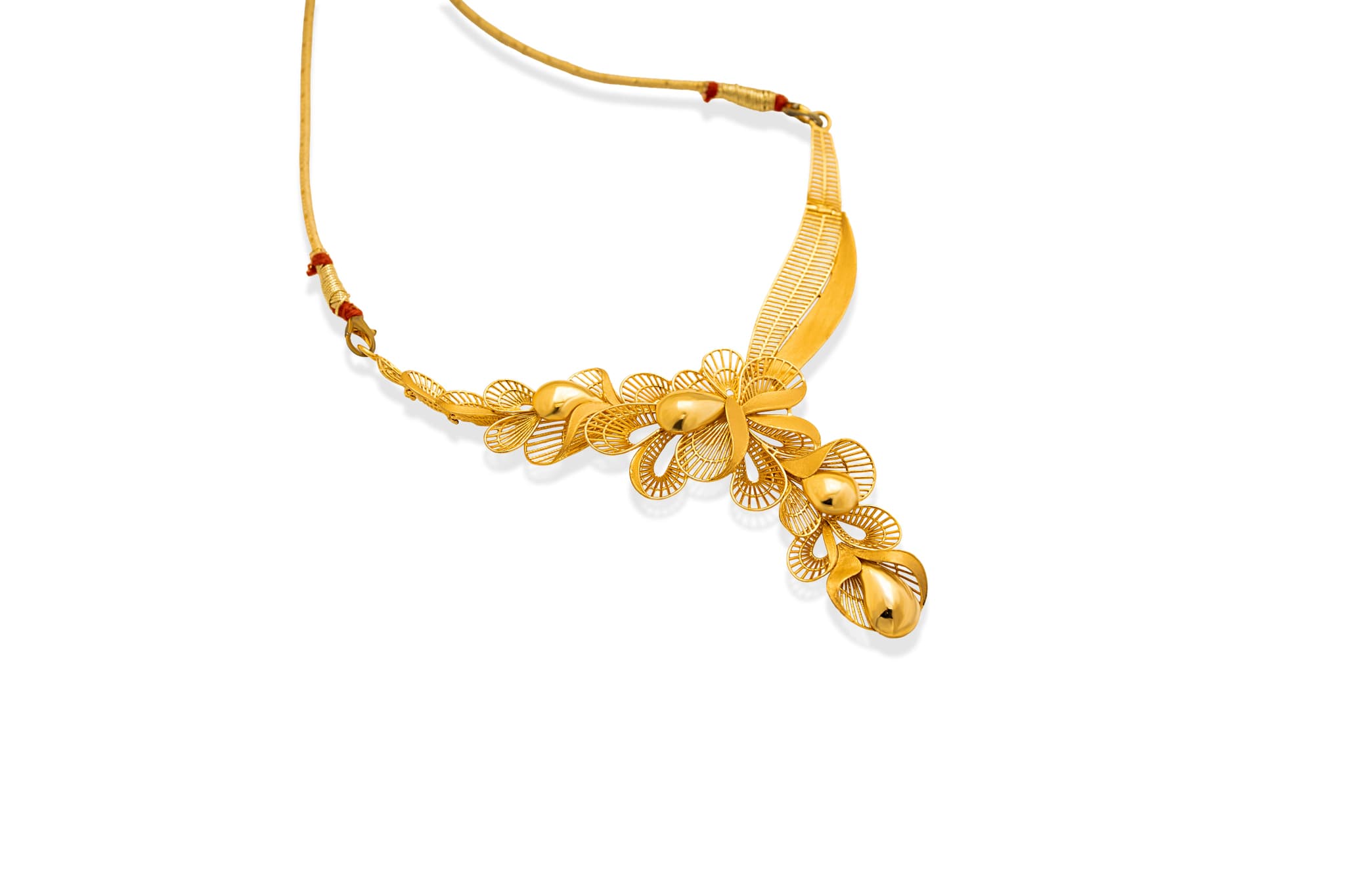 GOLD FLORAL CASCADE NECKLACE