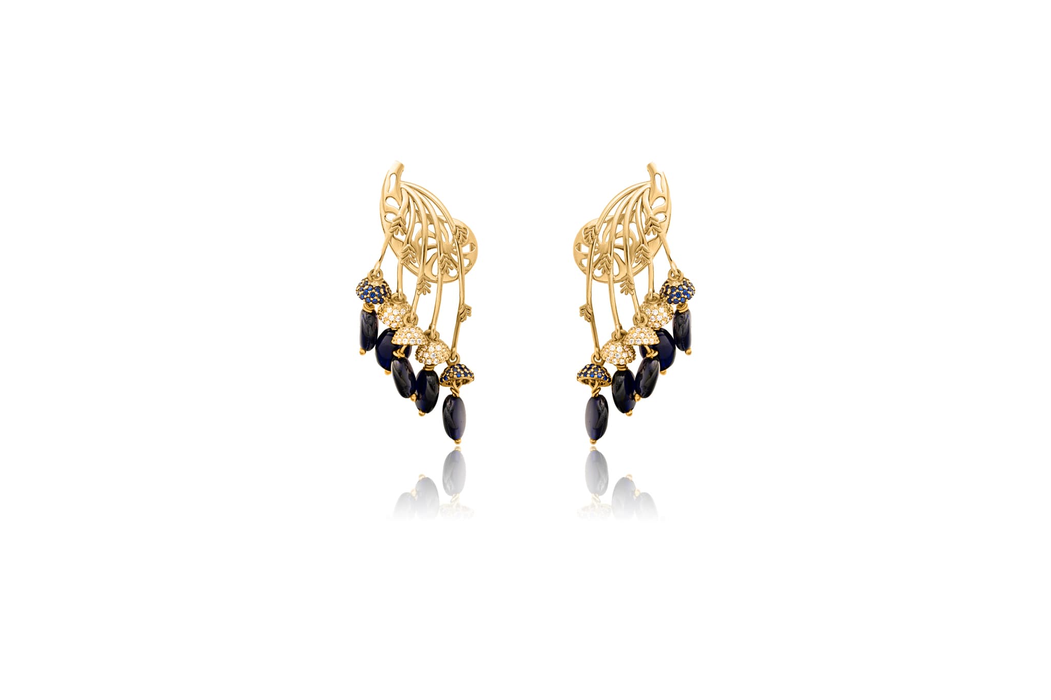 Azure drop gold earrings – handcrafted gold EARRINGS