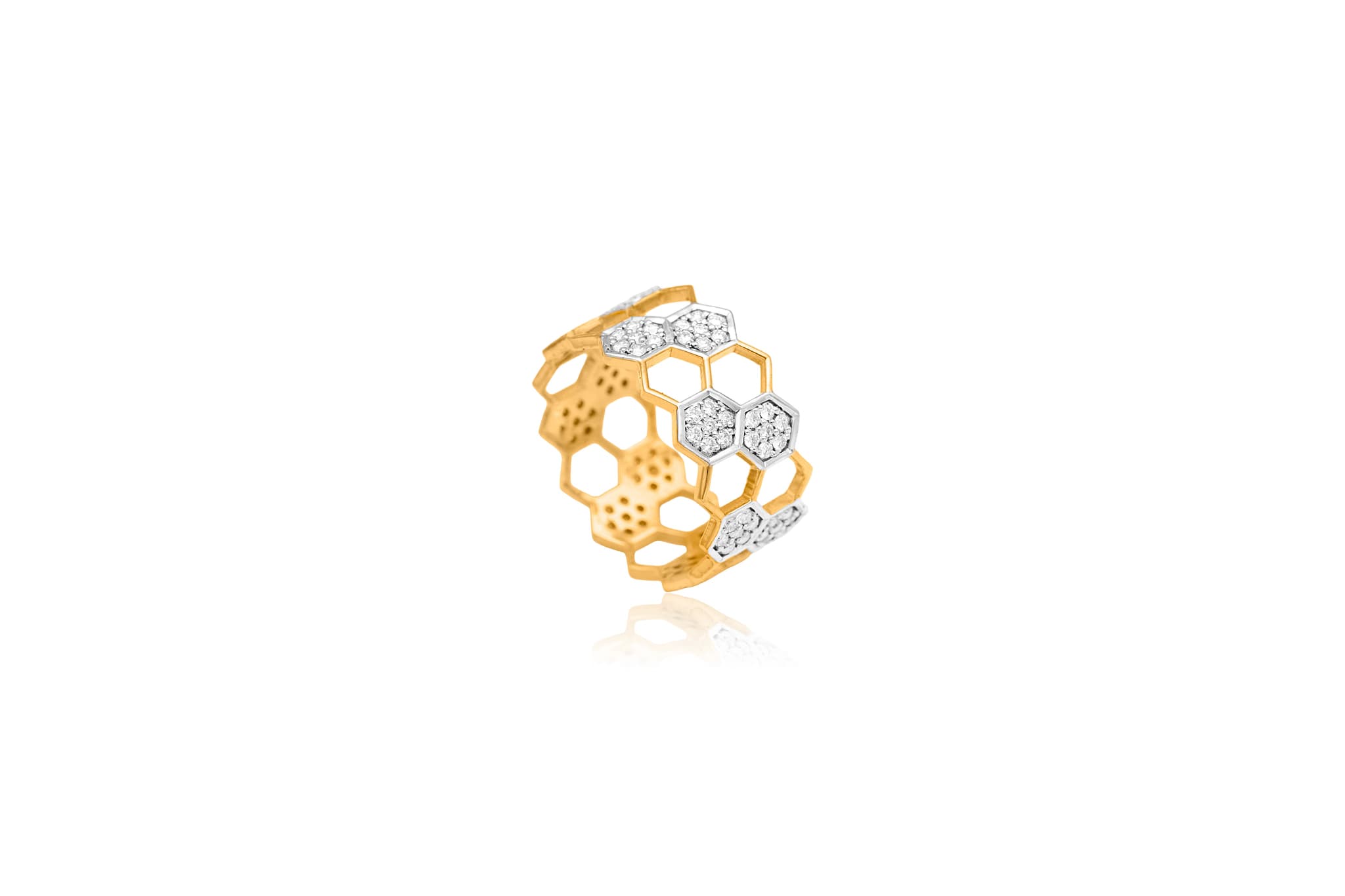 HONEYCOMB DIAMOND RING (18K WITH NATURAL DIAMONDS)