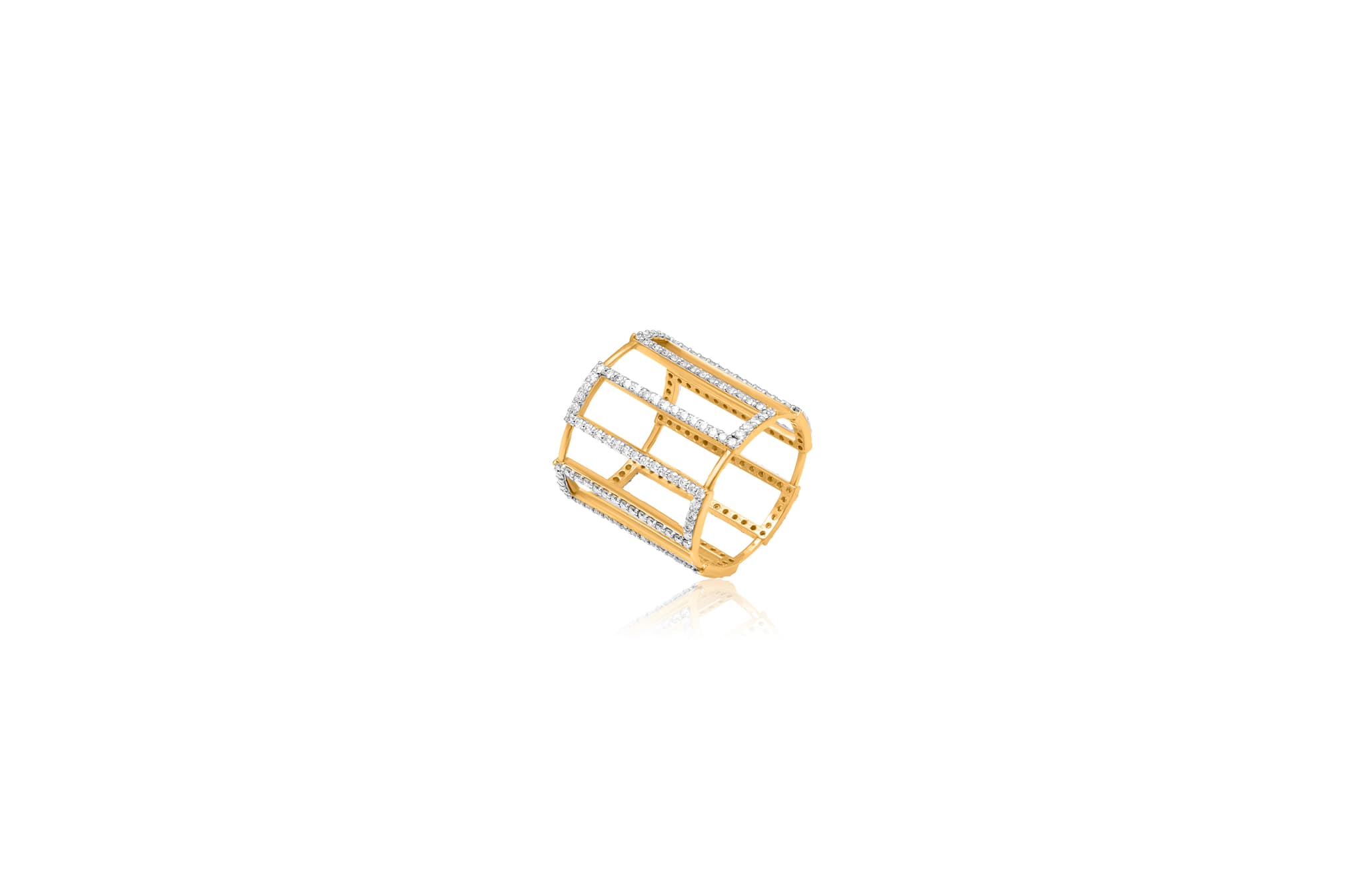DIAMOND CAGE RING (18K WITH NATURAL DIAMONDS)