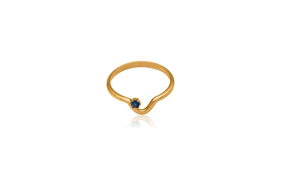 14K GOLD ROYAL BLUE RING