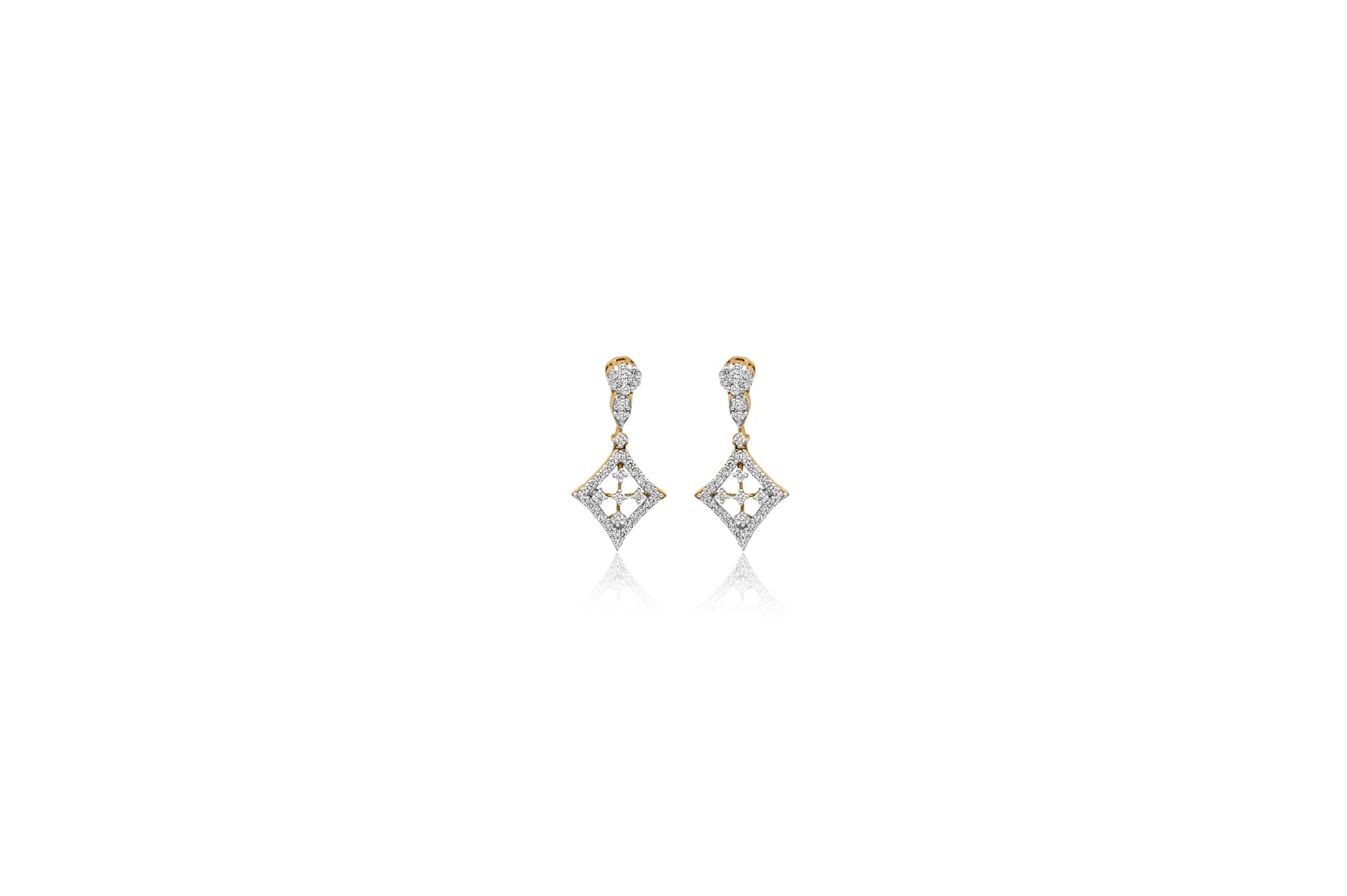 Diamond star drop earrings (18k with natural diamonds) – handcrafted gold EARRINGS