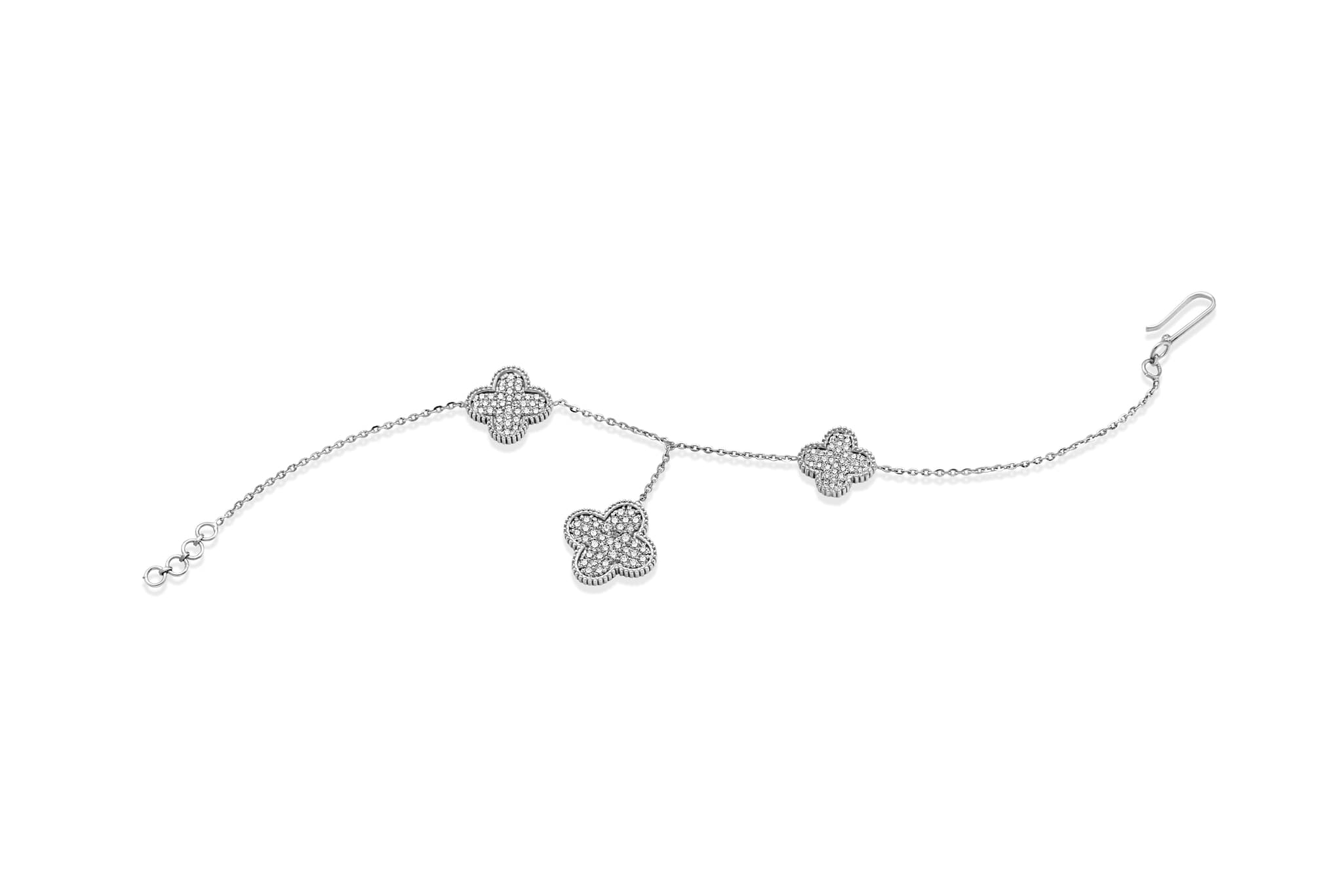 Clover luxe diamond bracelet  (18k with natural  diamonds) – handcrafted gold Bangles & Bracelets