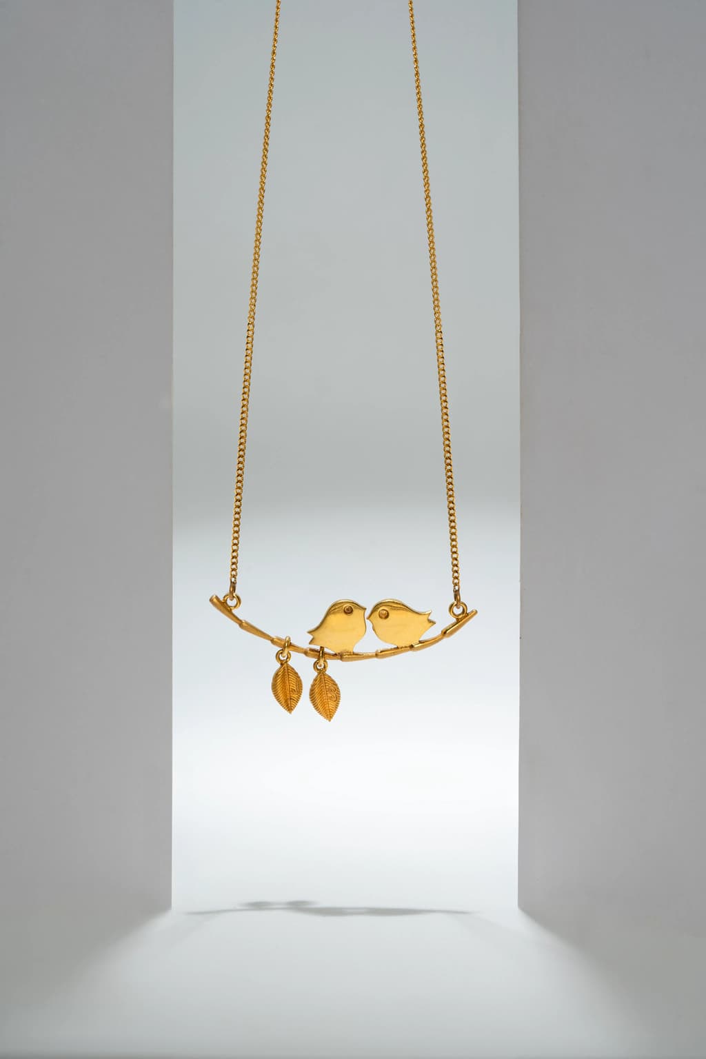 Golden Love Birds Pendant