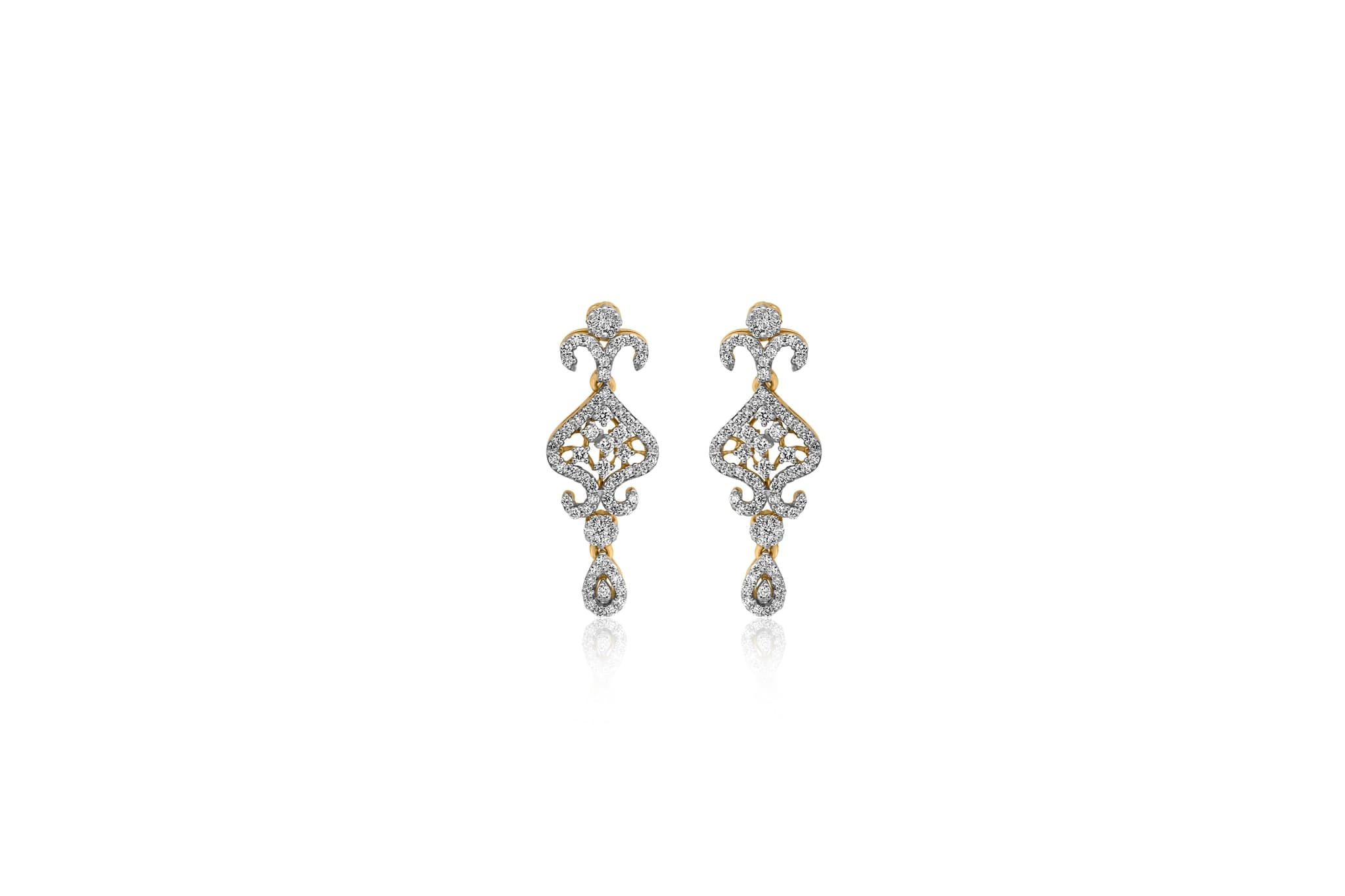 Gilded bloom diamond earrings(18k with natural diamonds) – handcrafted gold EARRINGS