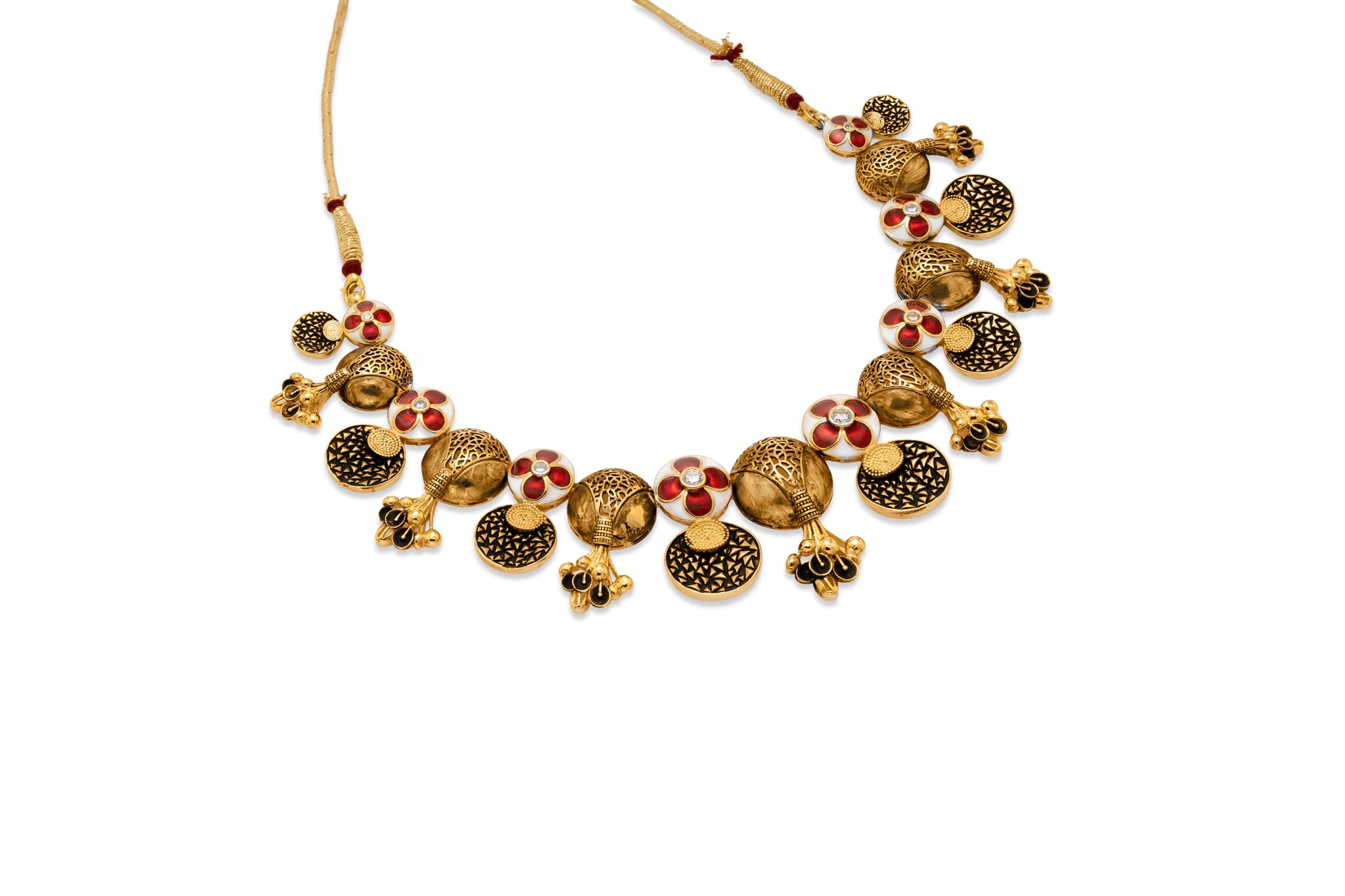 Artisan's bloom gold necklace set – handcrafted gold NECKLACE SETS (alternate view)