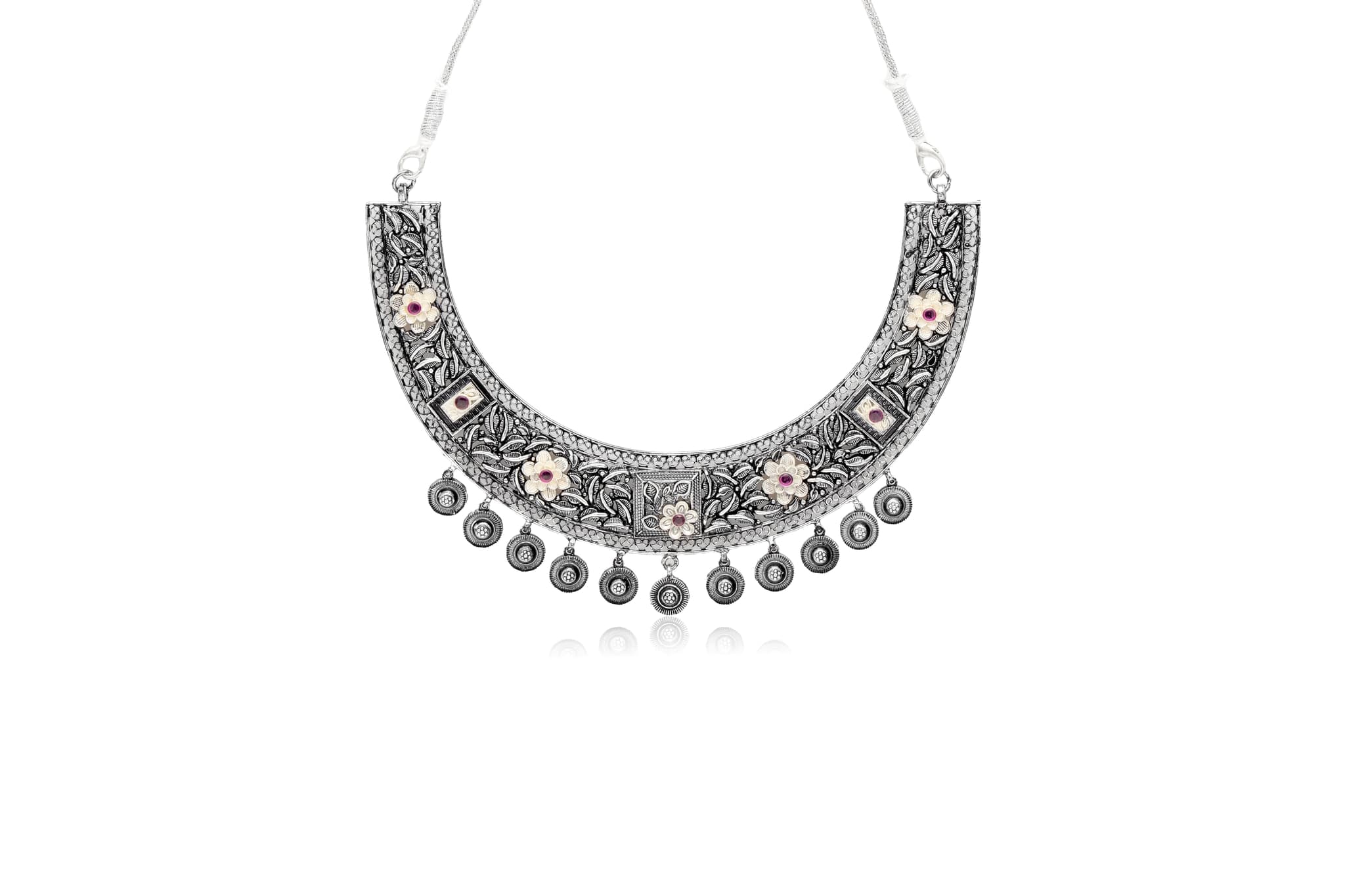 PUSHPANJALI SILVER NECKLACE