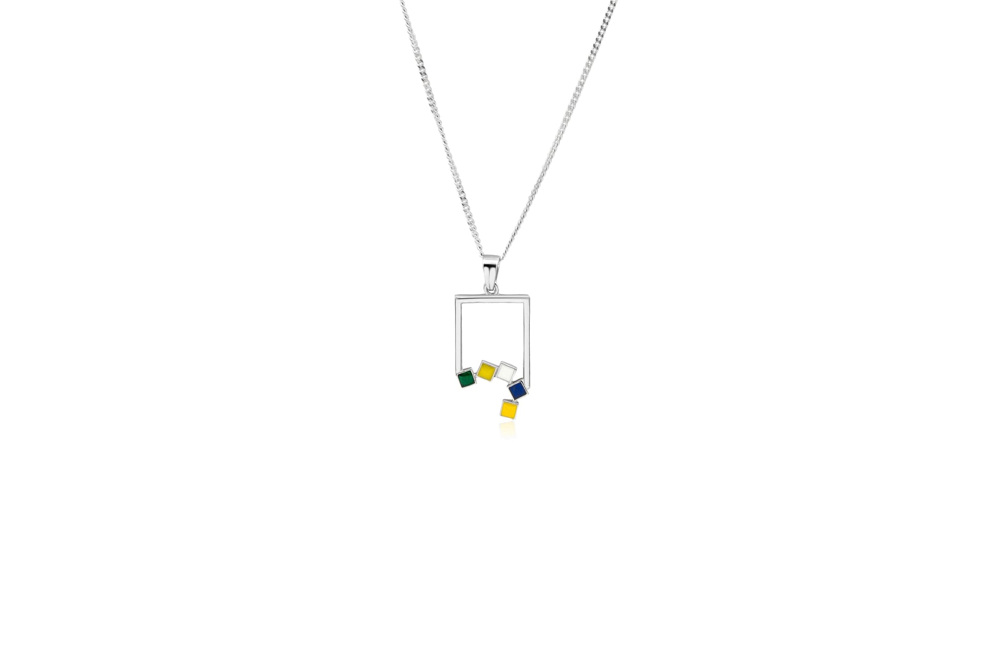 COLOUR PALETTE SILVER PENDANT