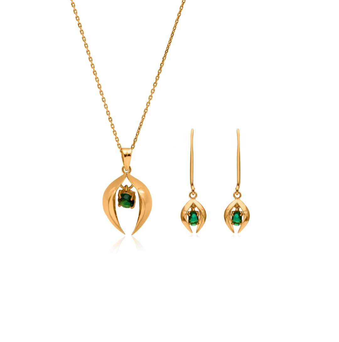 GEM POD SILVER PENDANT SET