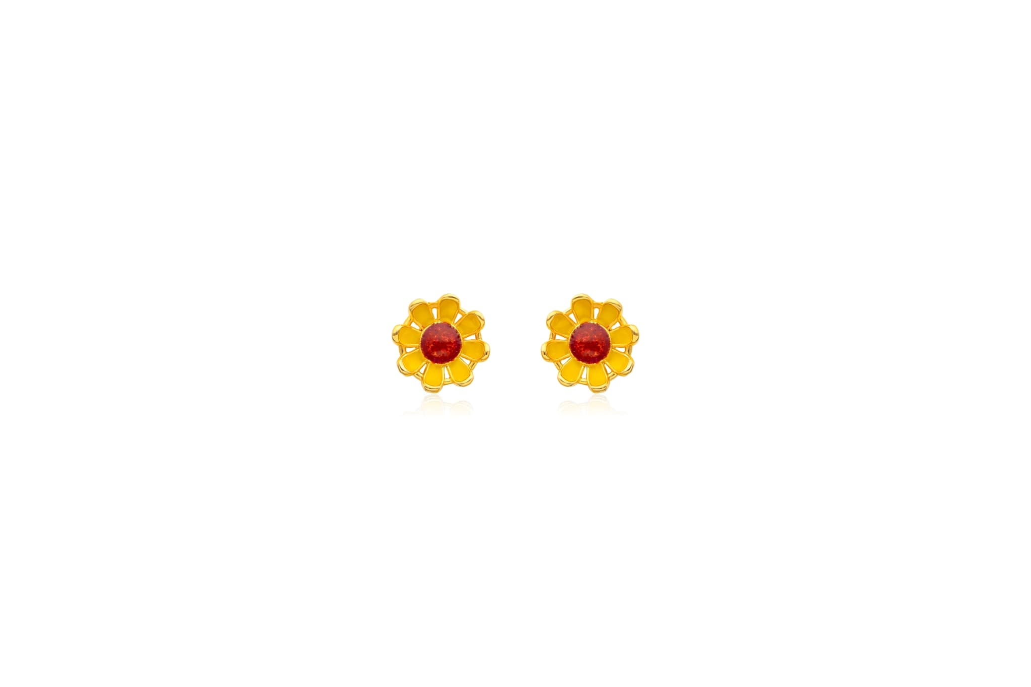 MEENAKARI SUNFLOWER SILVER EARRINGS
