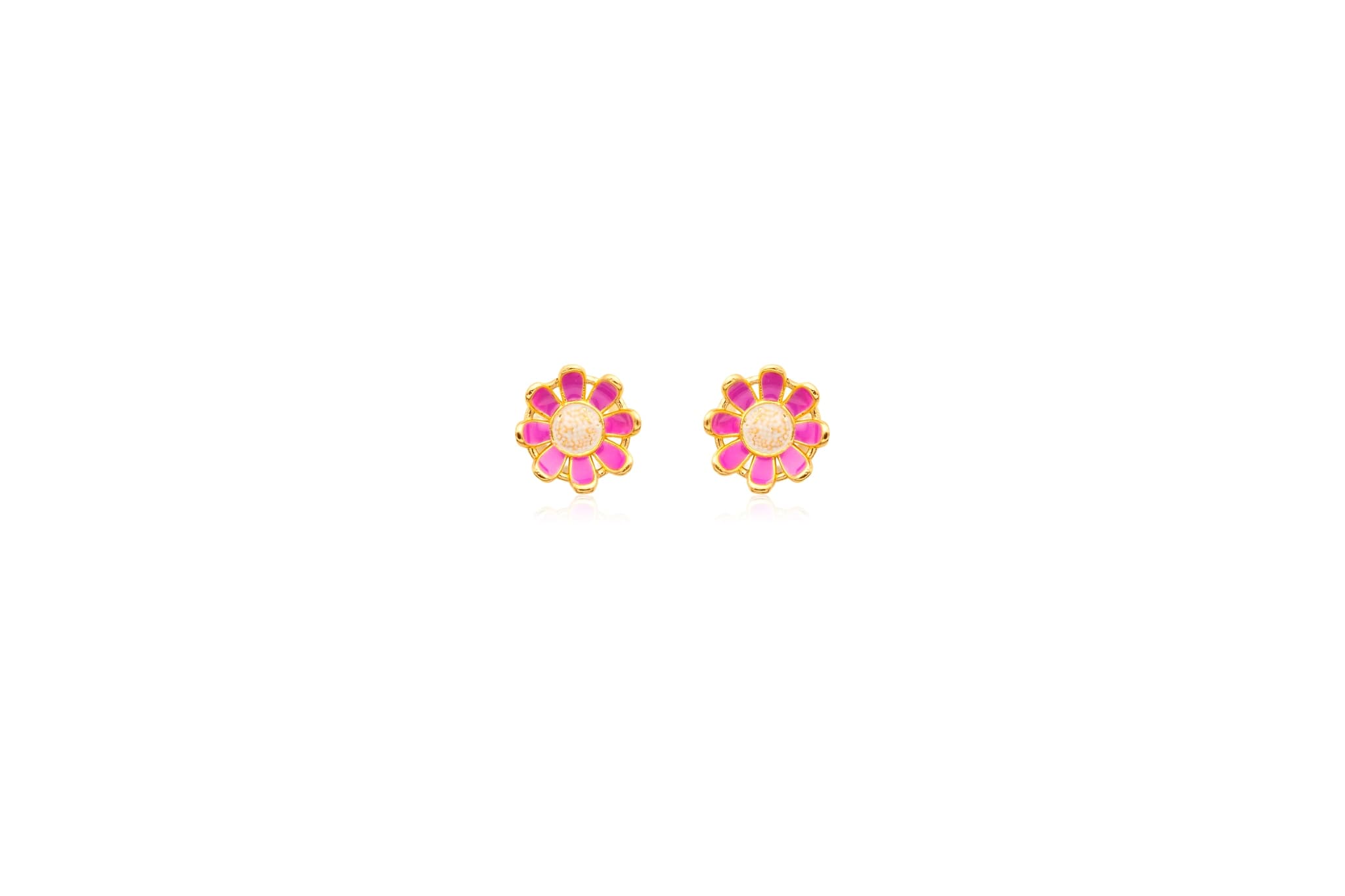 MEENAKARI SUNFLOWER SILVER EARRINGS