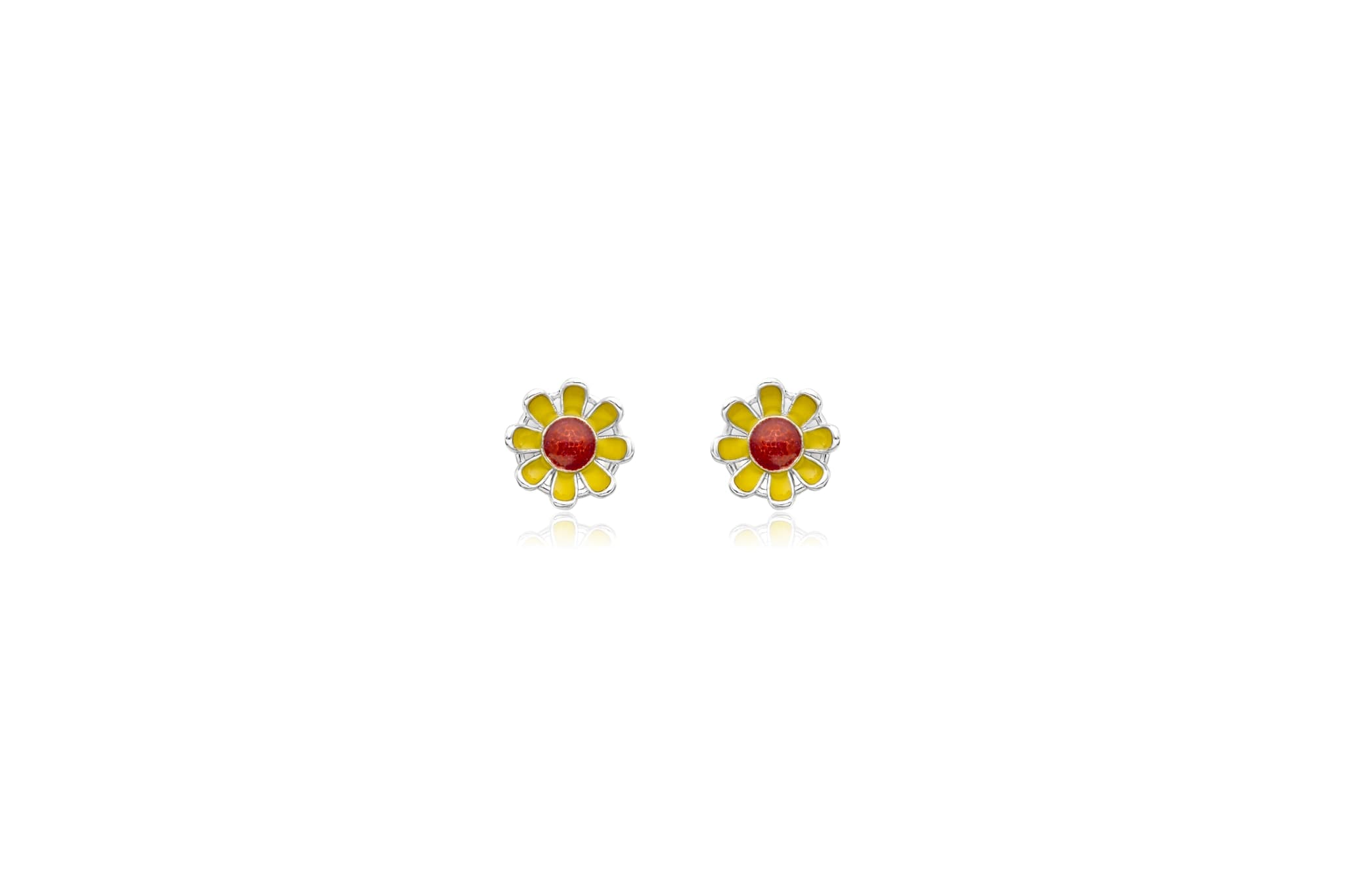 Meenakari sunflower silver earrings – handcrafted silver EARRINGS