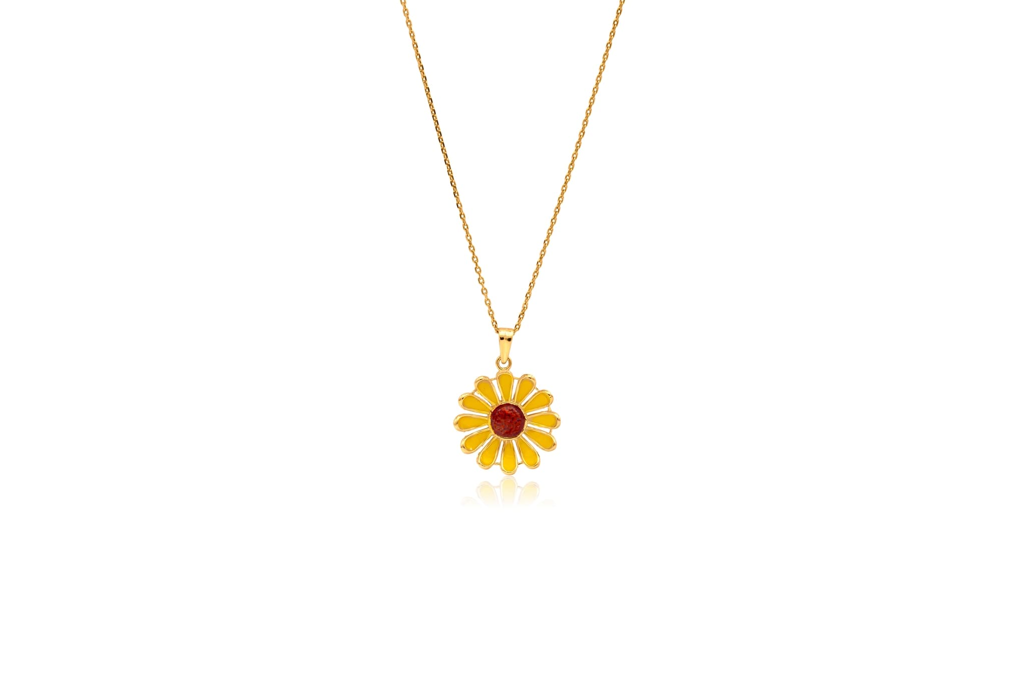 GORGEOUS SUNFLOWER SILVER PENDANT