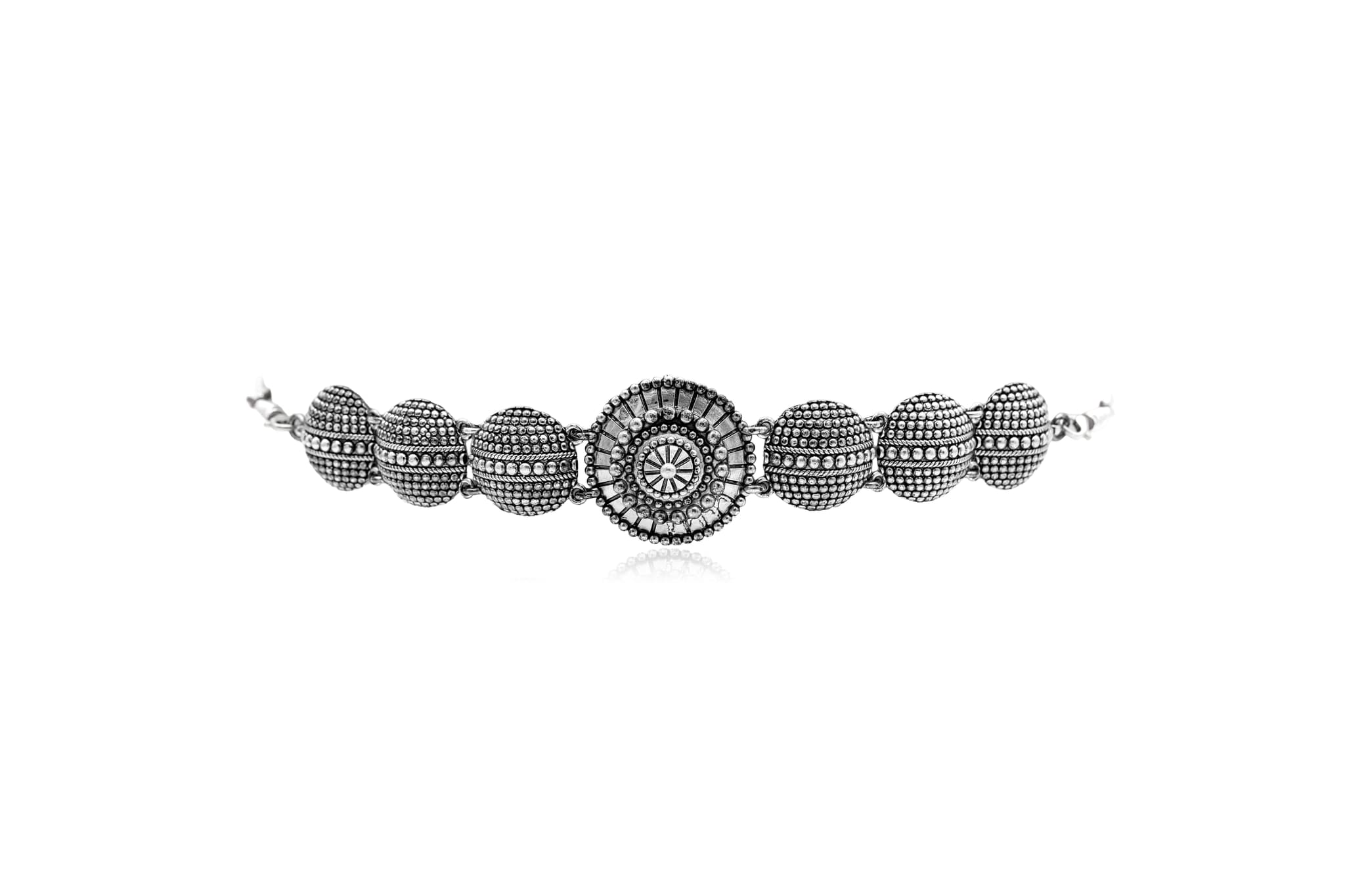 Rajwada silver choker necklace – handcrafted silver Necklaces