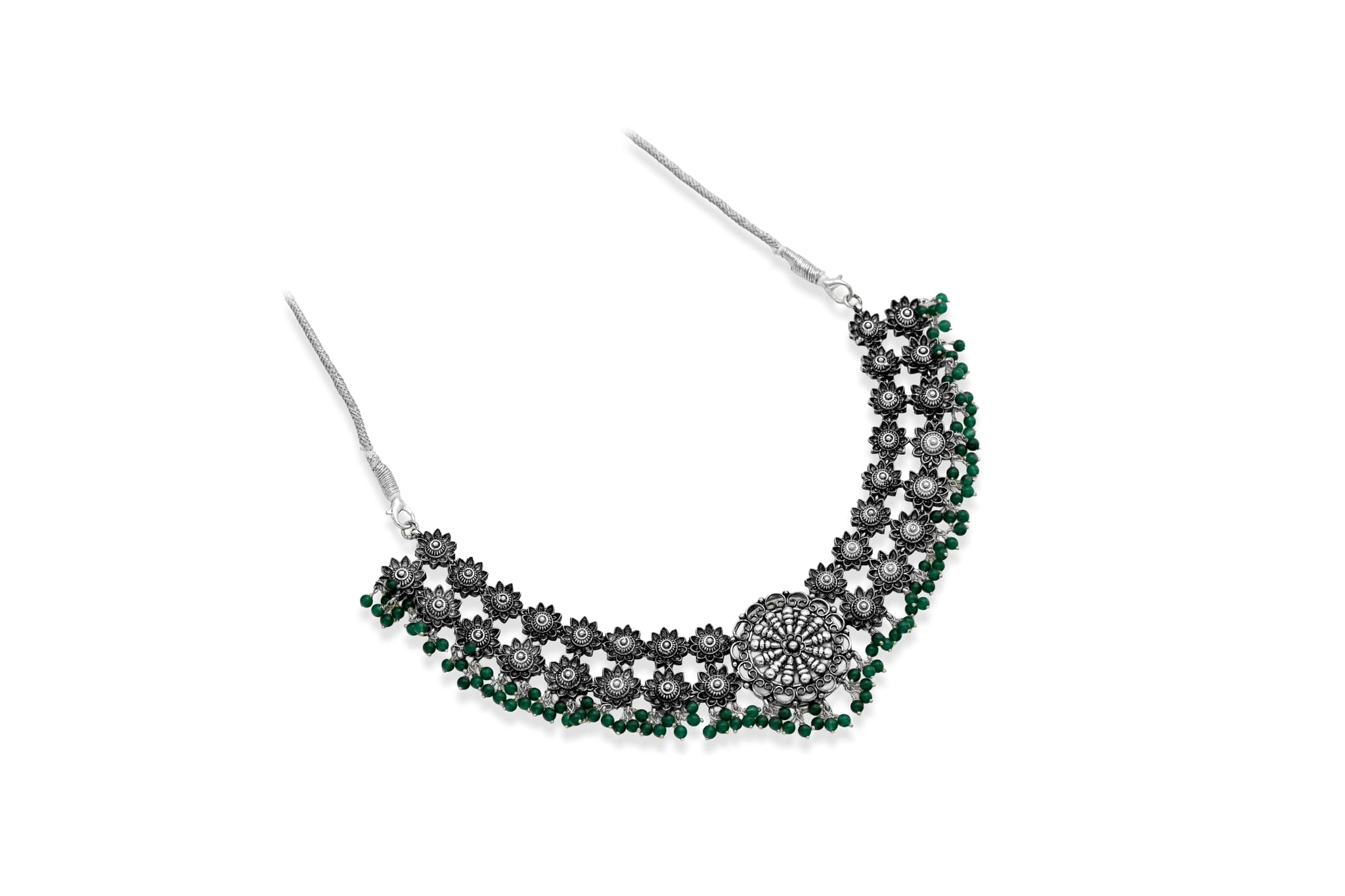 Ethnic silver necklace – handcrafted silver Necklaces (alternate view)