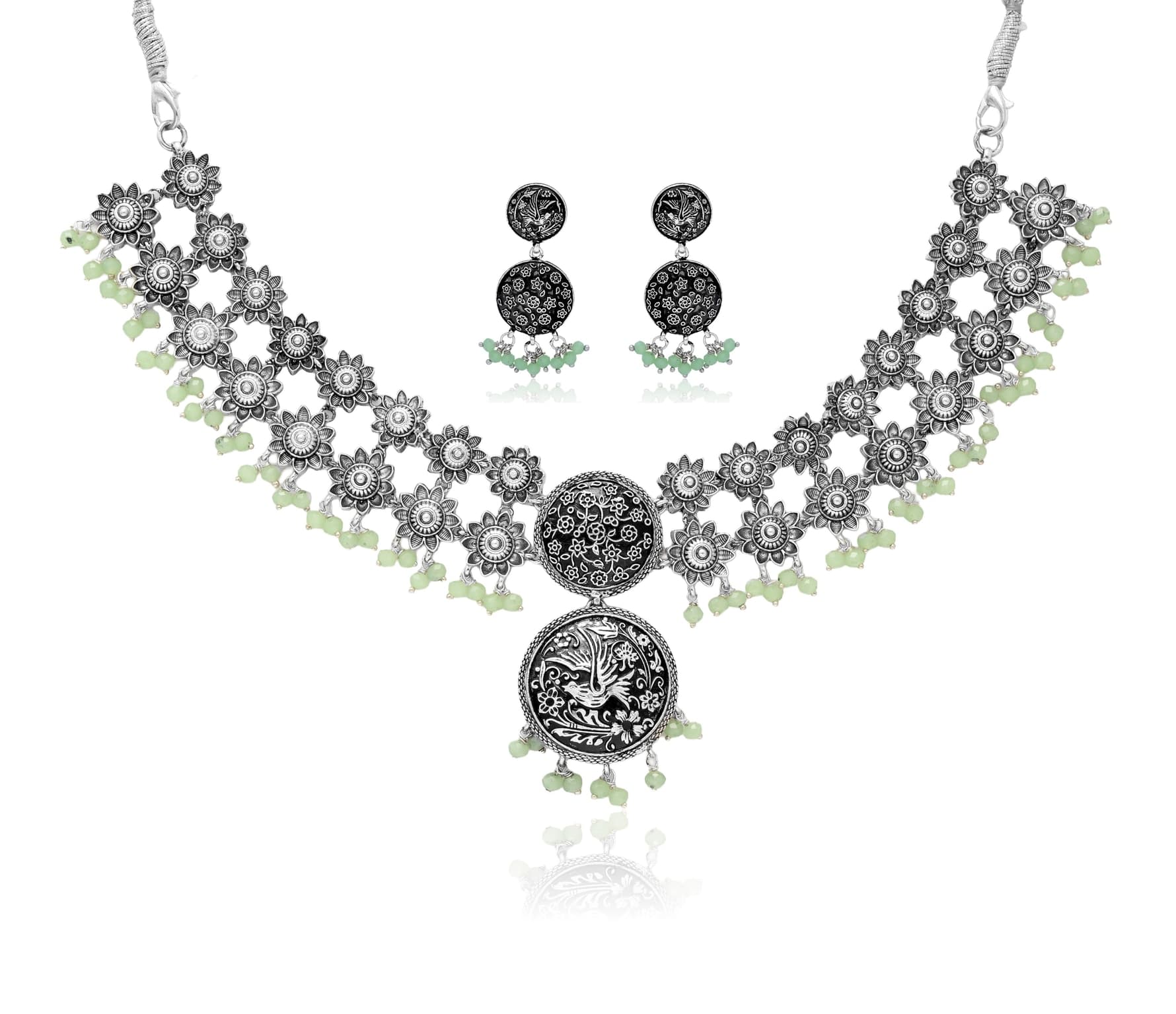 Willow and songbird silver necklace set – handcrafted silver NECKLACE SETS