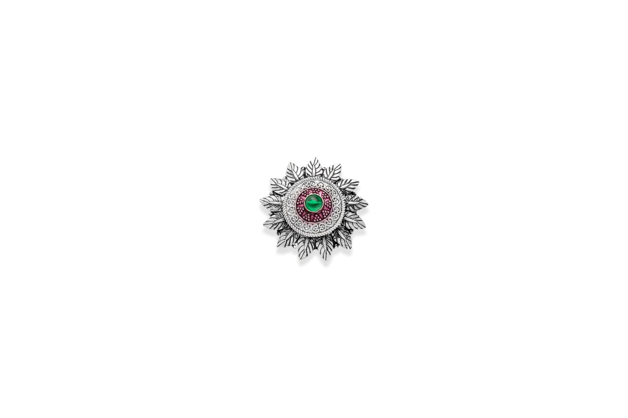 Leaf halo silver ring – handcrafted silver RINGS