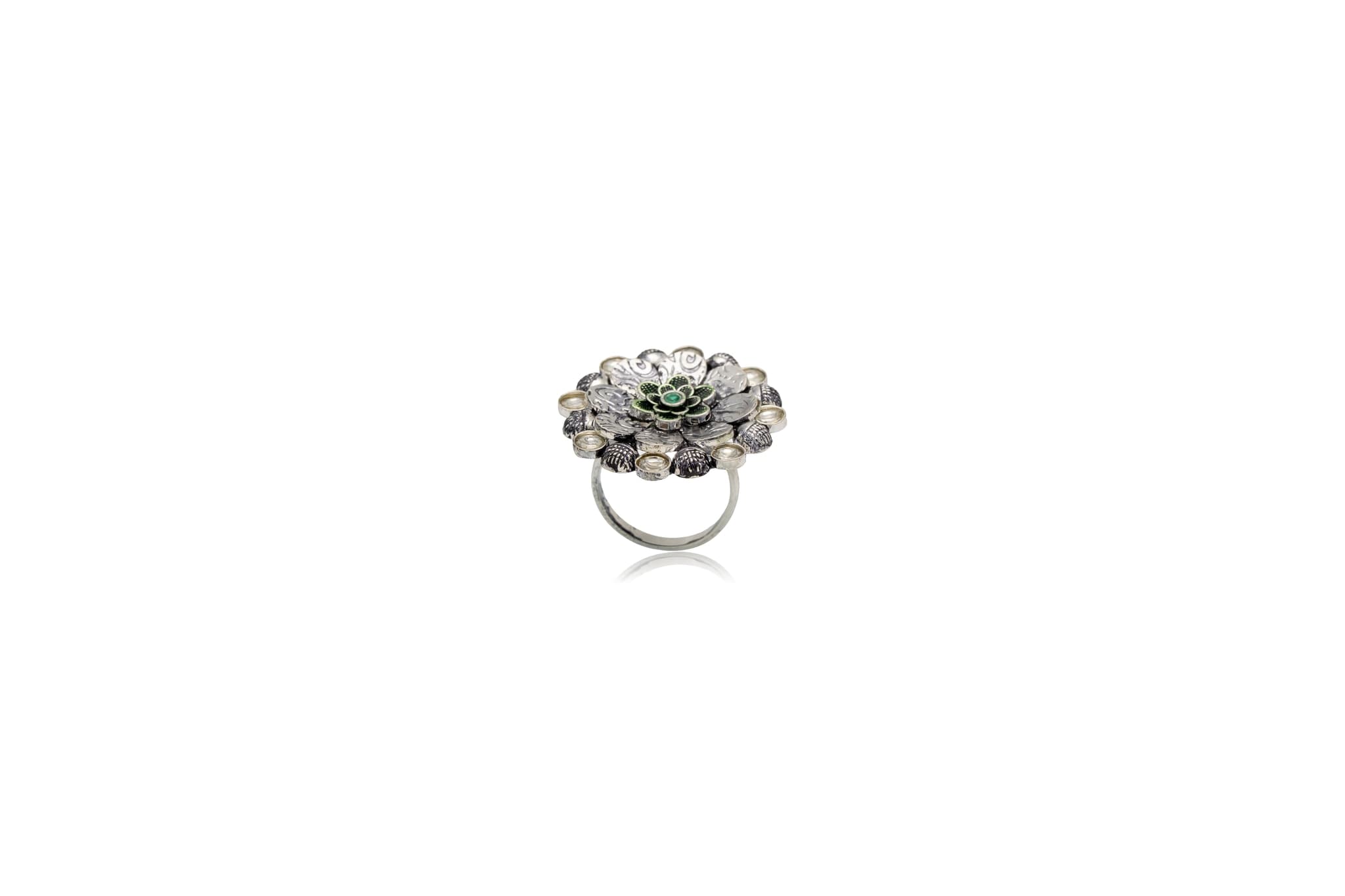 Moss floret silver ring – handcrafted silver RINGS (alternate view)