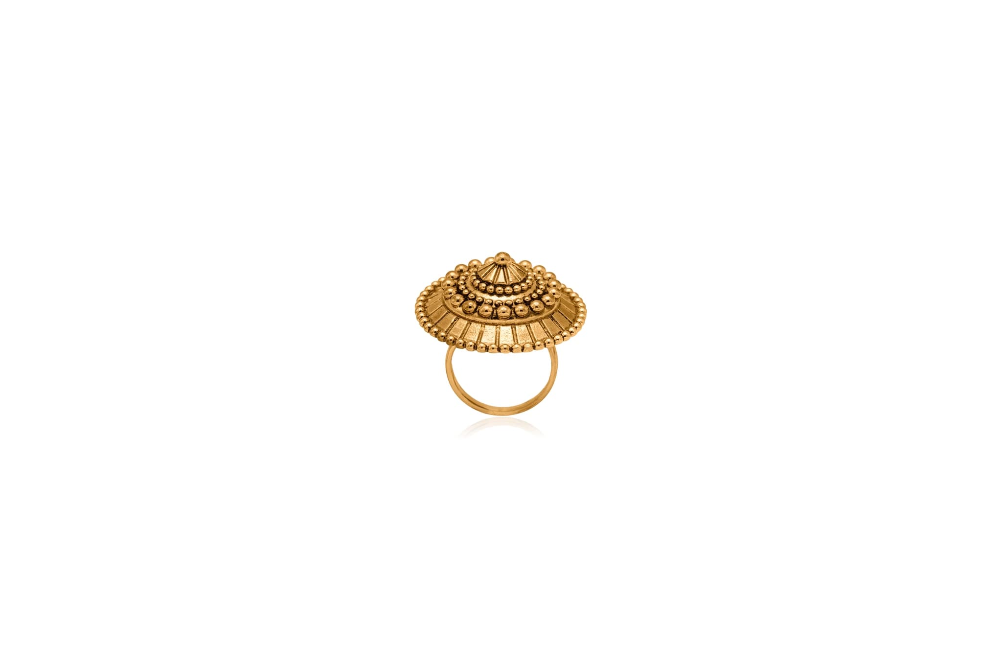 Mandala disc silver ring – handcrafted silver RINGS (alternate view)