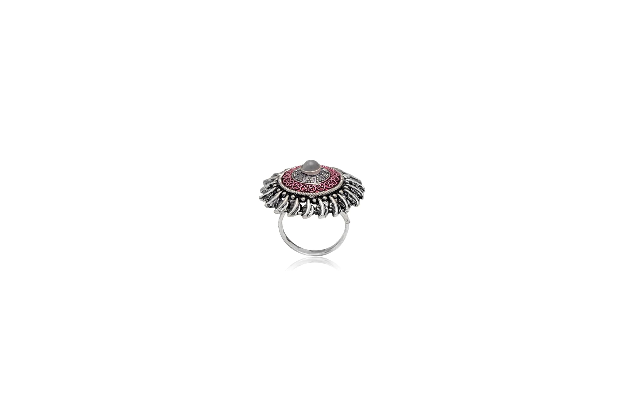 Gorgeous sunwheel silver ring – handcrafted silver RINGS (alternate view)