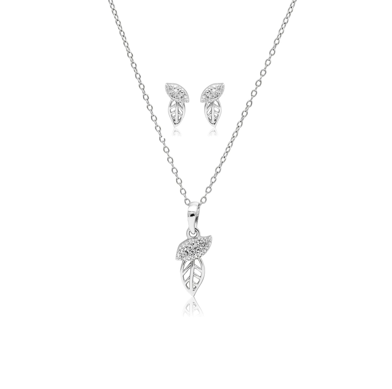 Whispering willow silver pendant set – handcrafted silver Pendant Sets