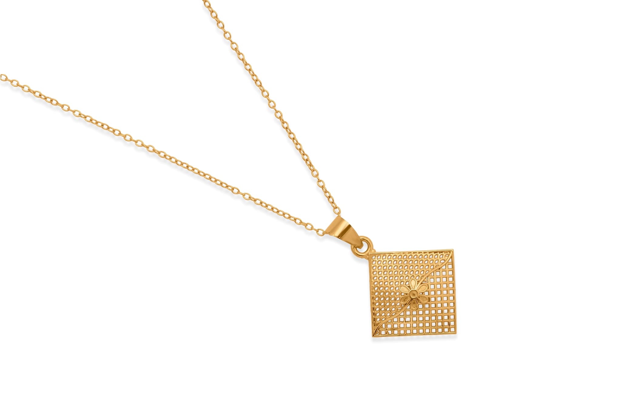 GEOMETRIC BLOOM GOLD PENDANT SET