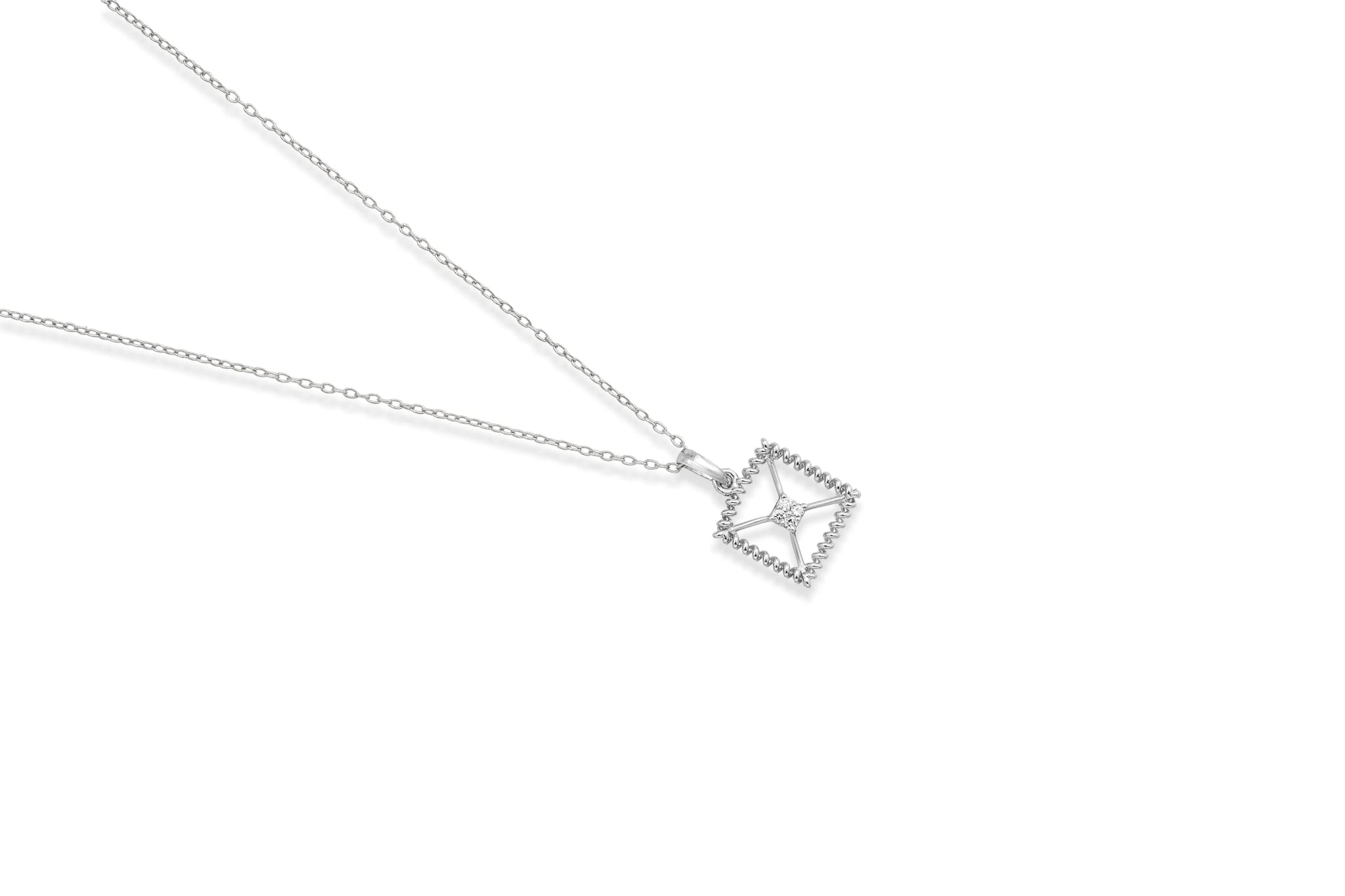 Silver frame pendant set – handcrafted silver Pendant Sets (alternate view)