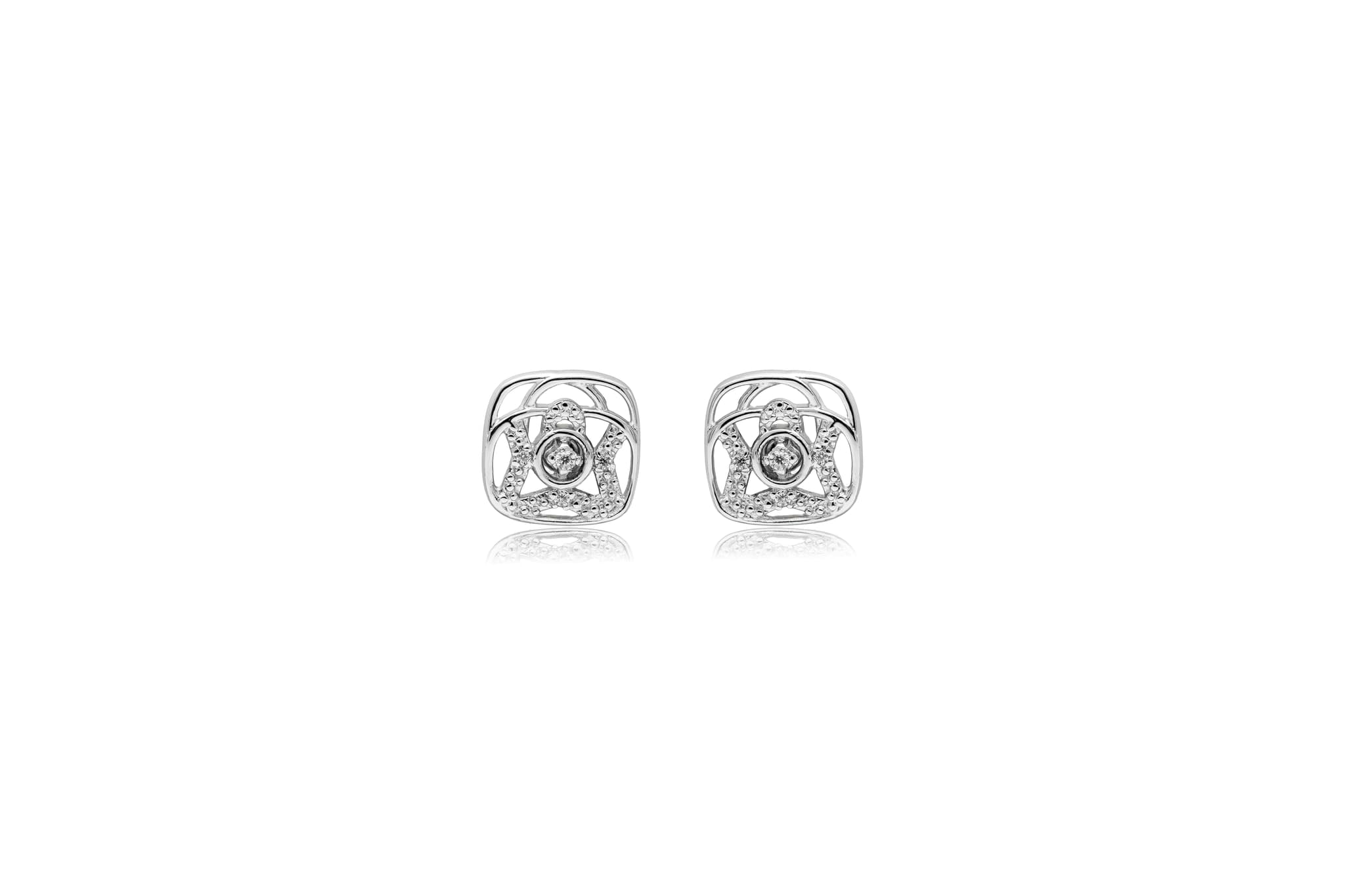 Dazzling square silver pendant set – handcrafted silver Pendant Sets (alternate view)