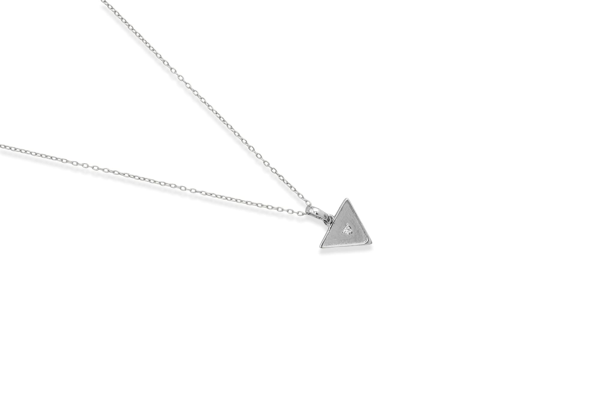 Silver tri studs and pendant – handcrafted silver Pendant Sets (alternate view)