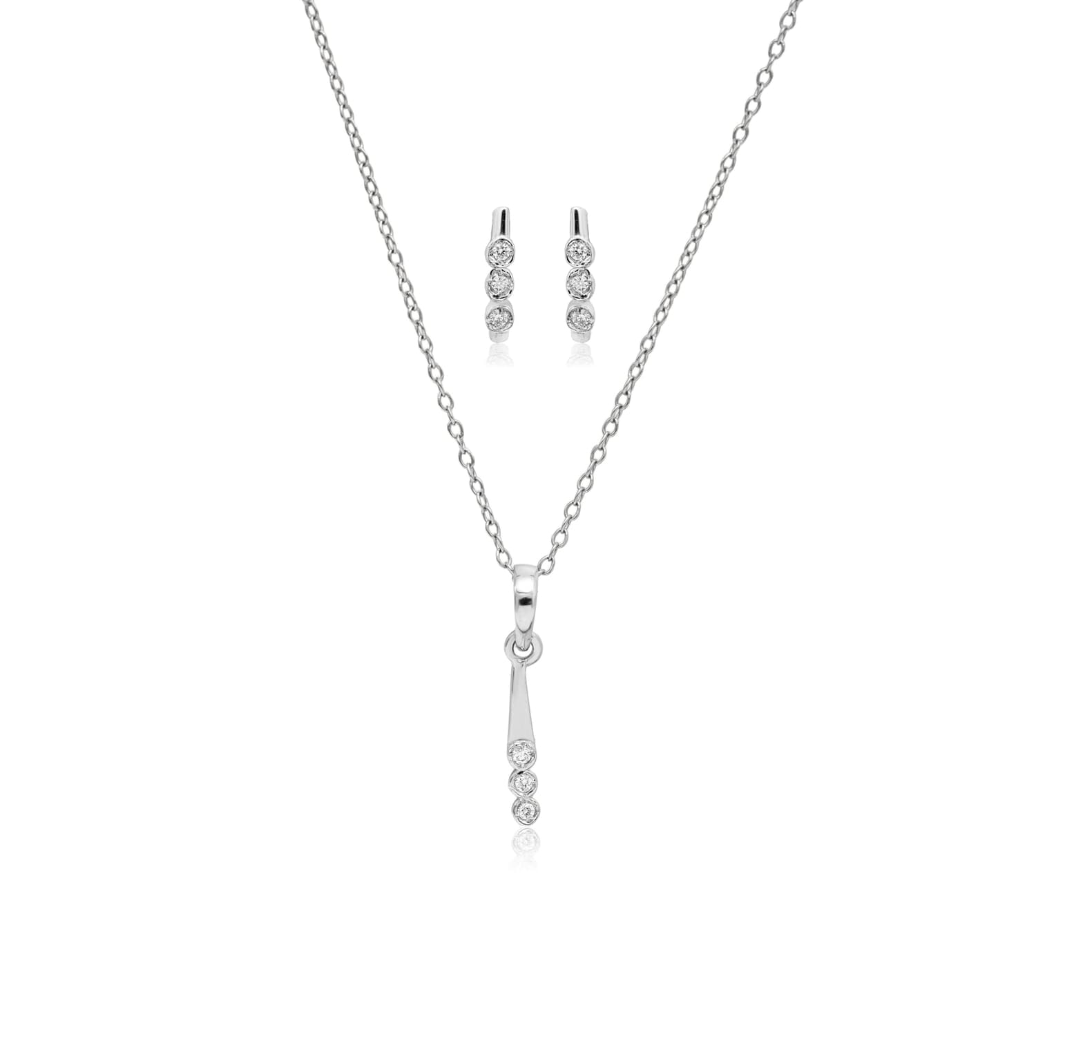 Trilogy in silver pendant set – handcrafted silver Pendant Sets