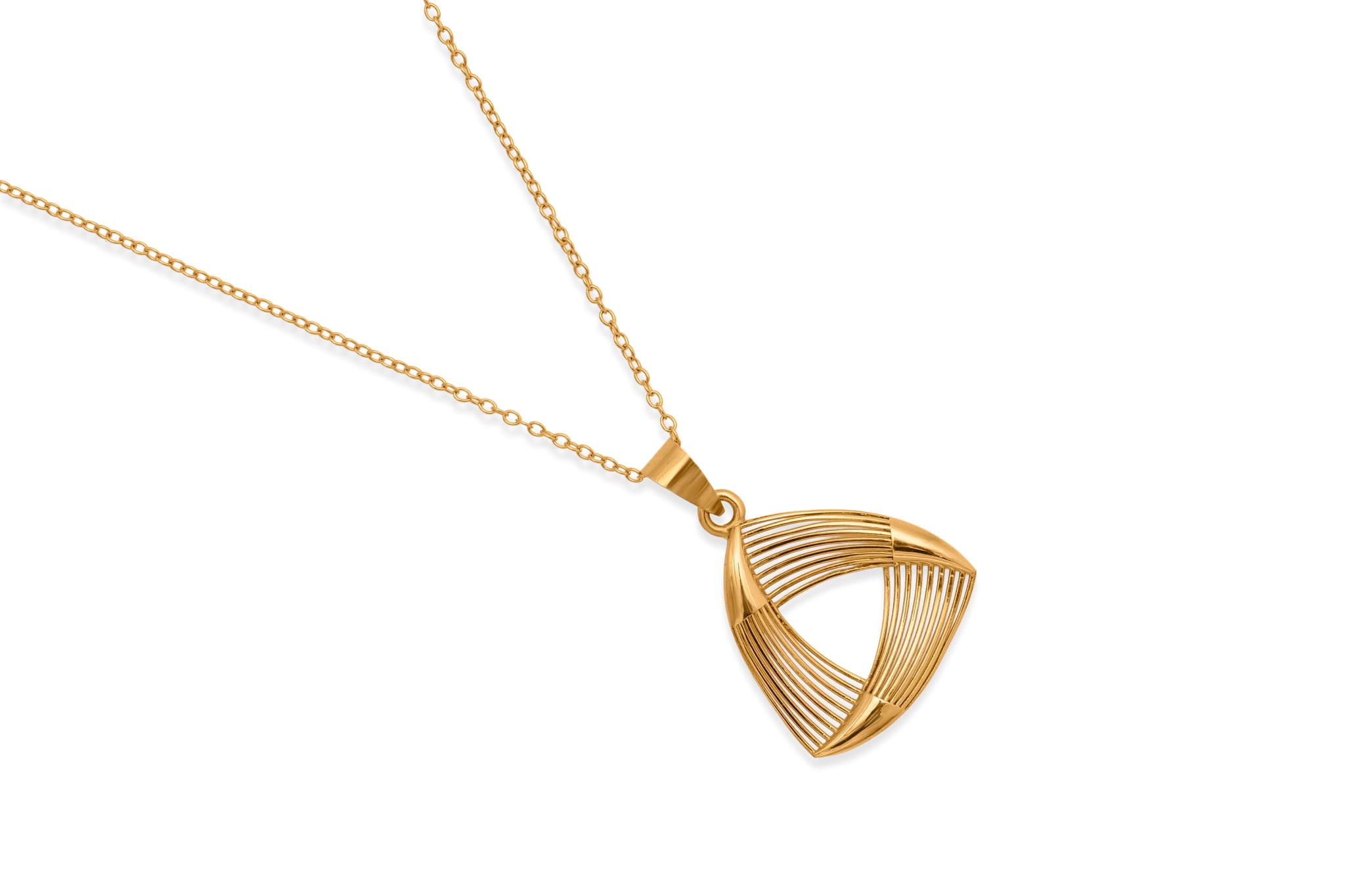 GOLD GILDED HARP PENDANT SET