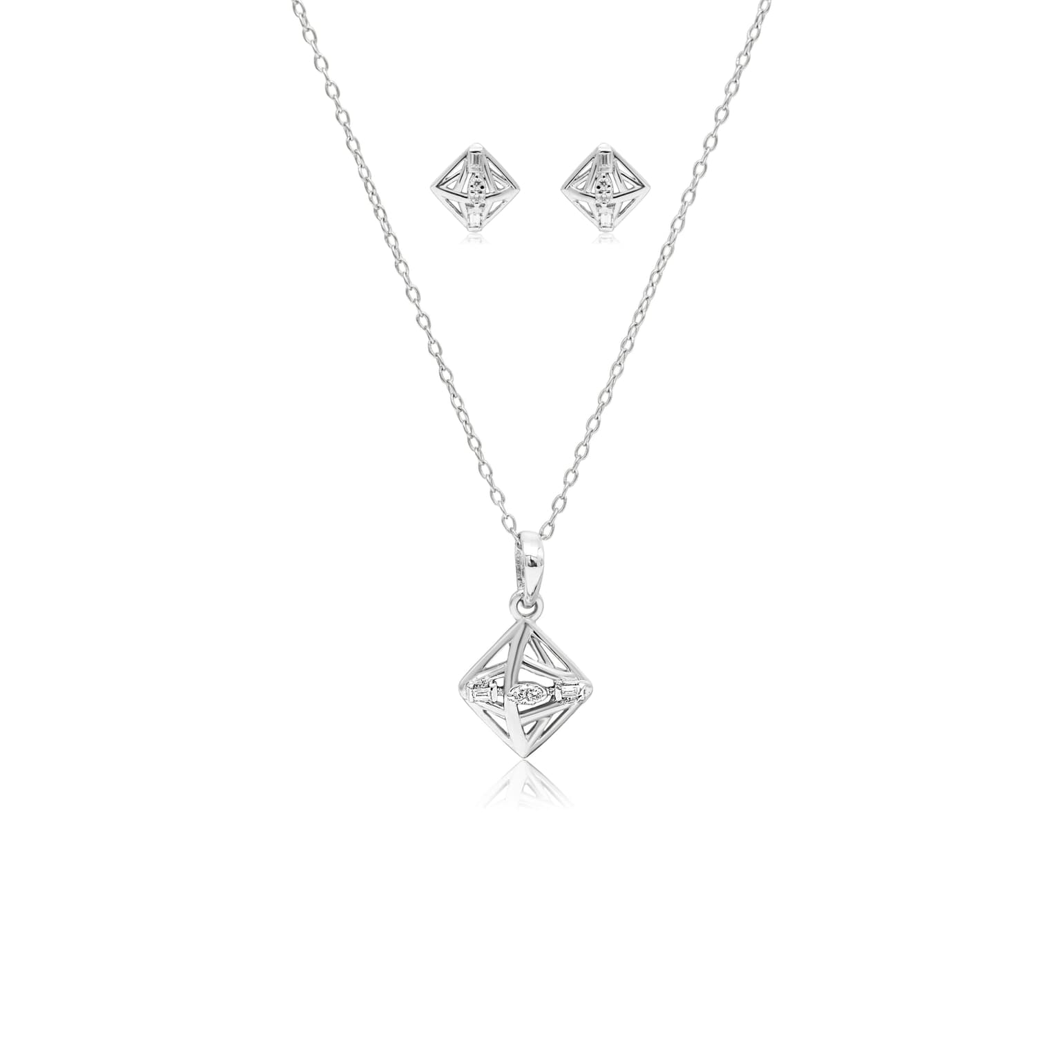 Sterling silver citadel pendant set – handcrafted silver Pendant Sets