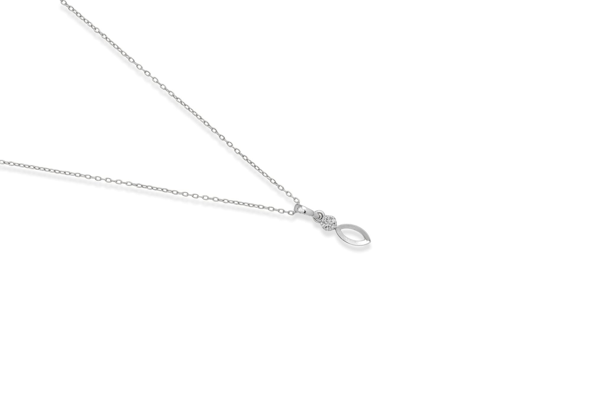 Shimmering silver leaflet pendant set – handcrafted silver Pendant Sets (alternate view)