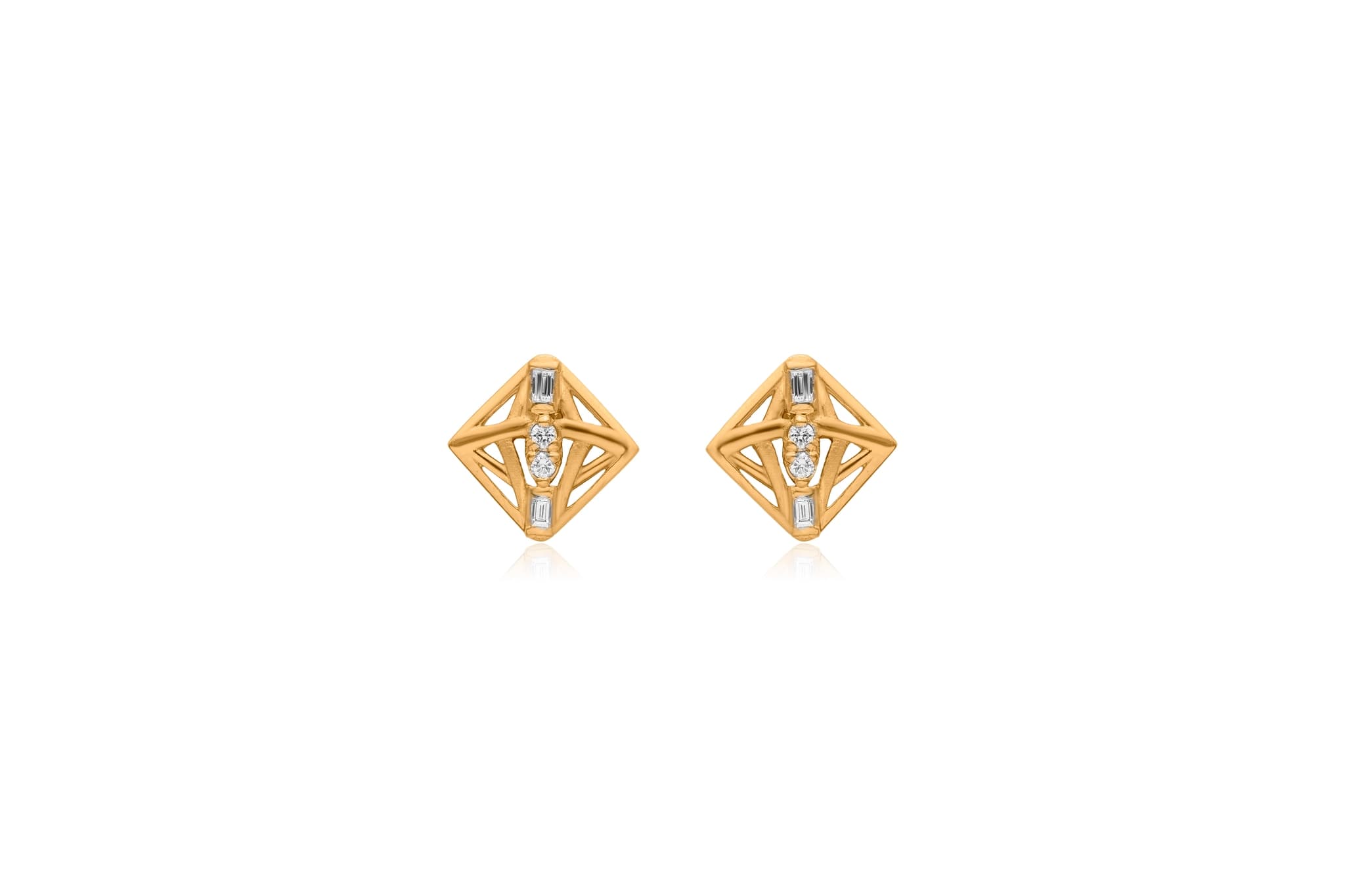 Geometric radiance 14k gold pendant set – handcrafted gold Pendant Sets (alternate view)