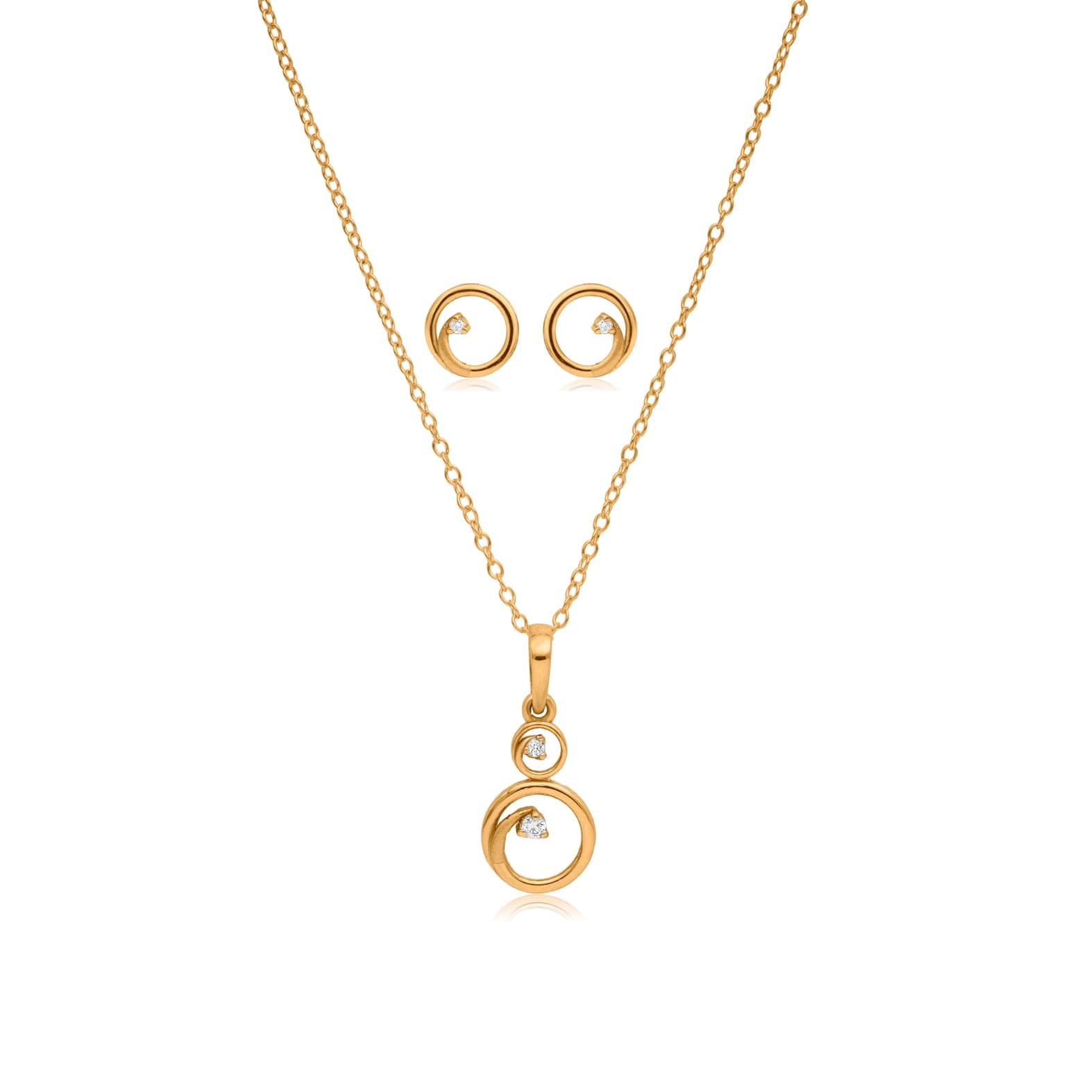 Shimmering 14k gold with diamond pendant set – handcrafted gold Pendant Sets