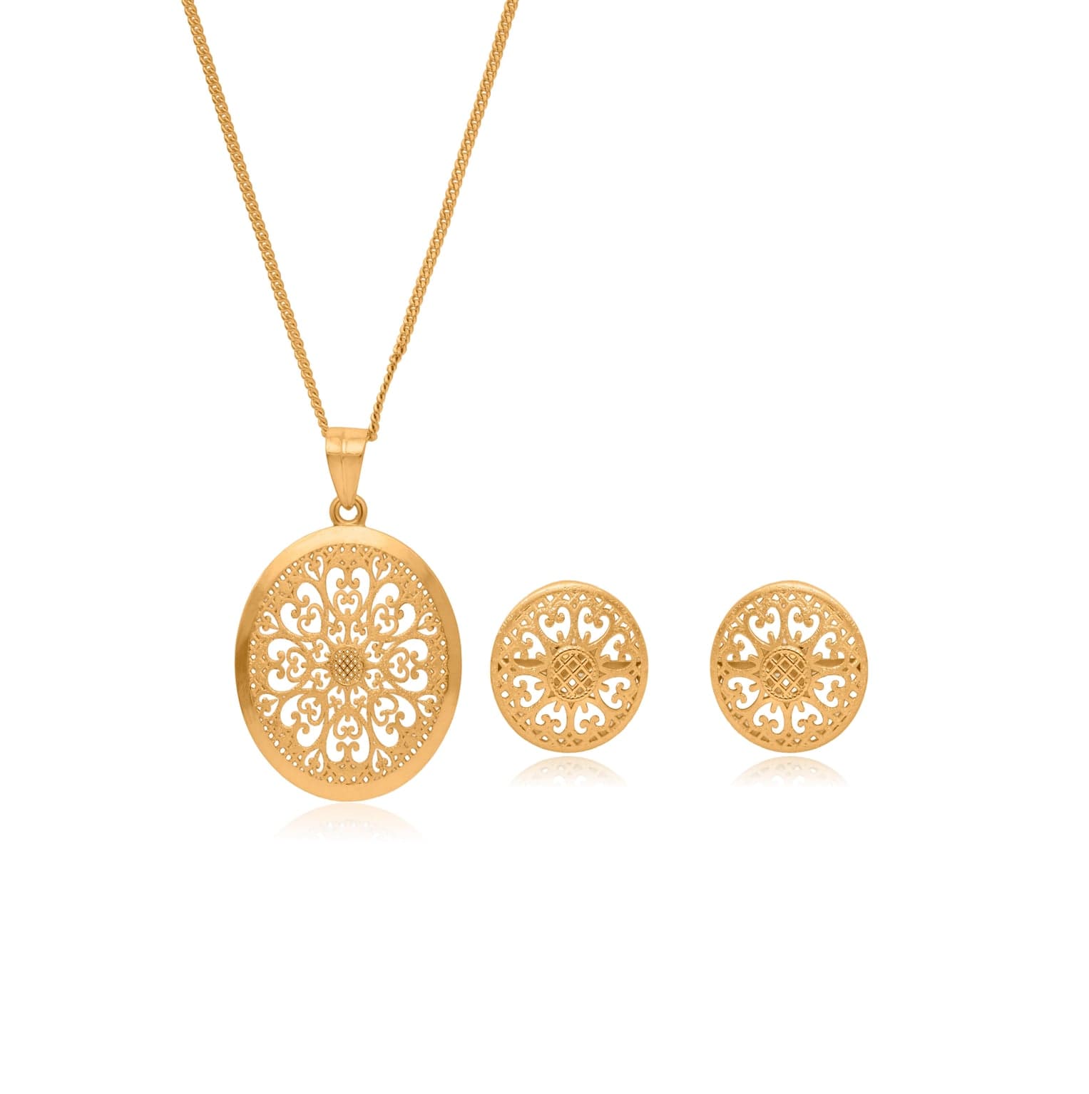 DETAILED RELIC SILVER PENDANT SET