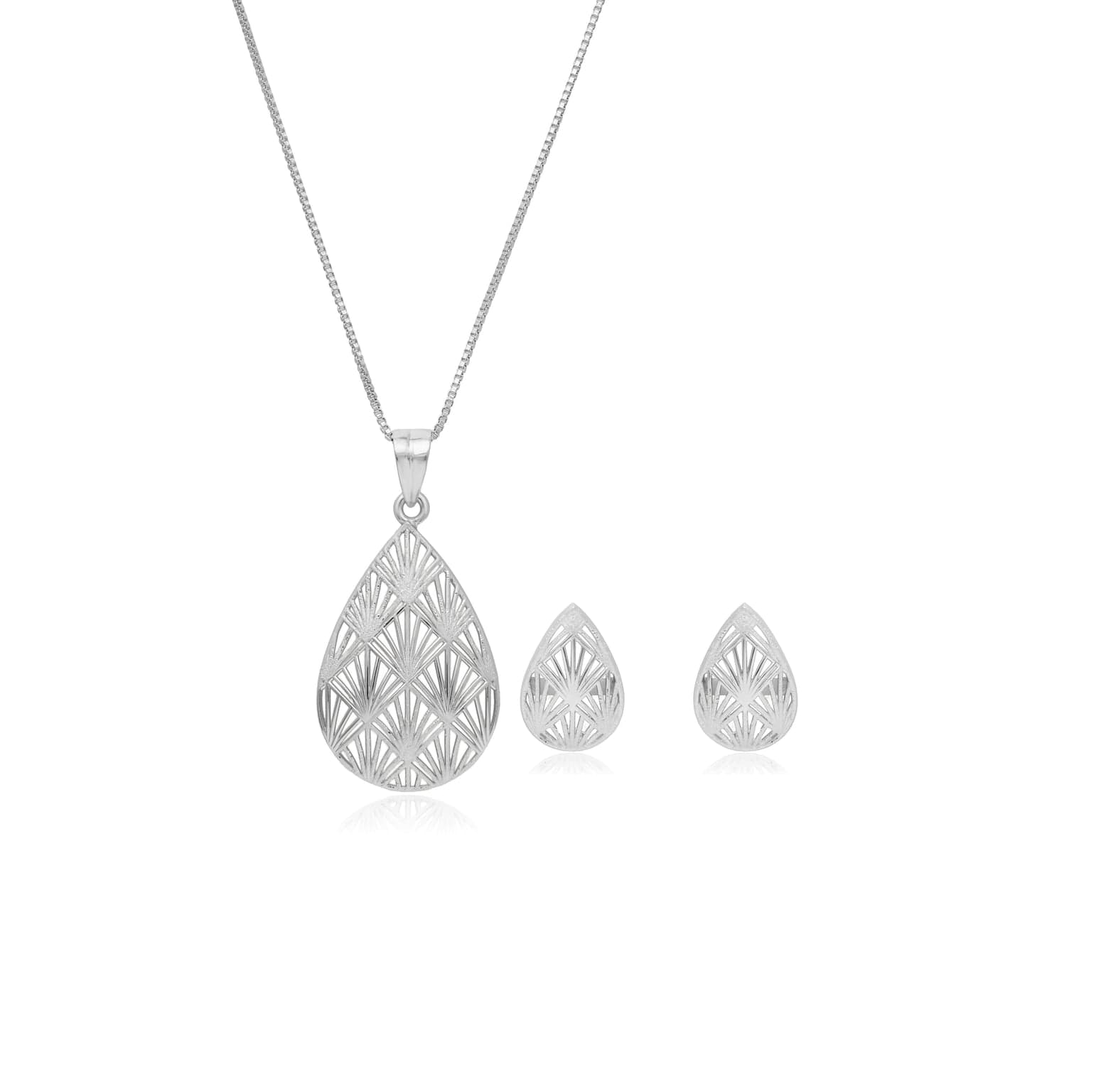 RADIANT SUNBURST SILVER PENDANT SET