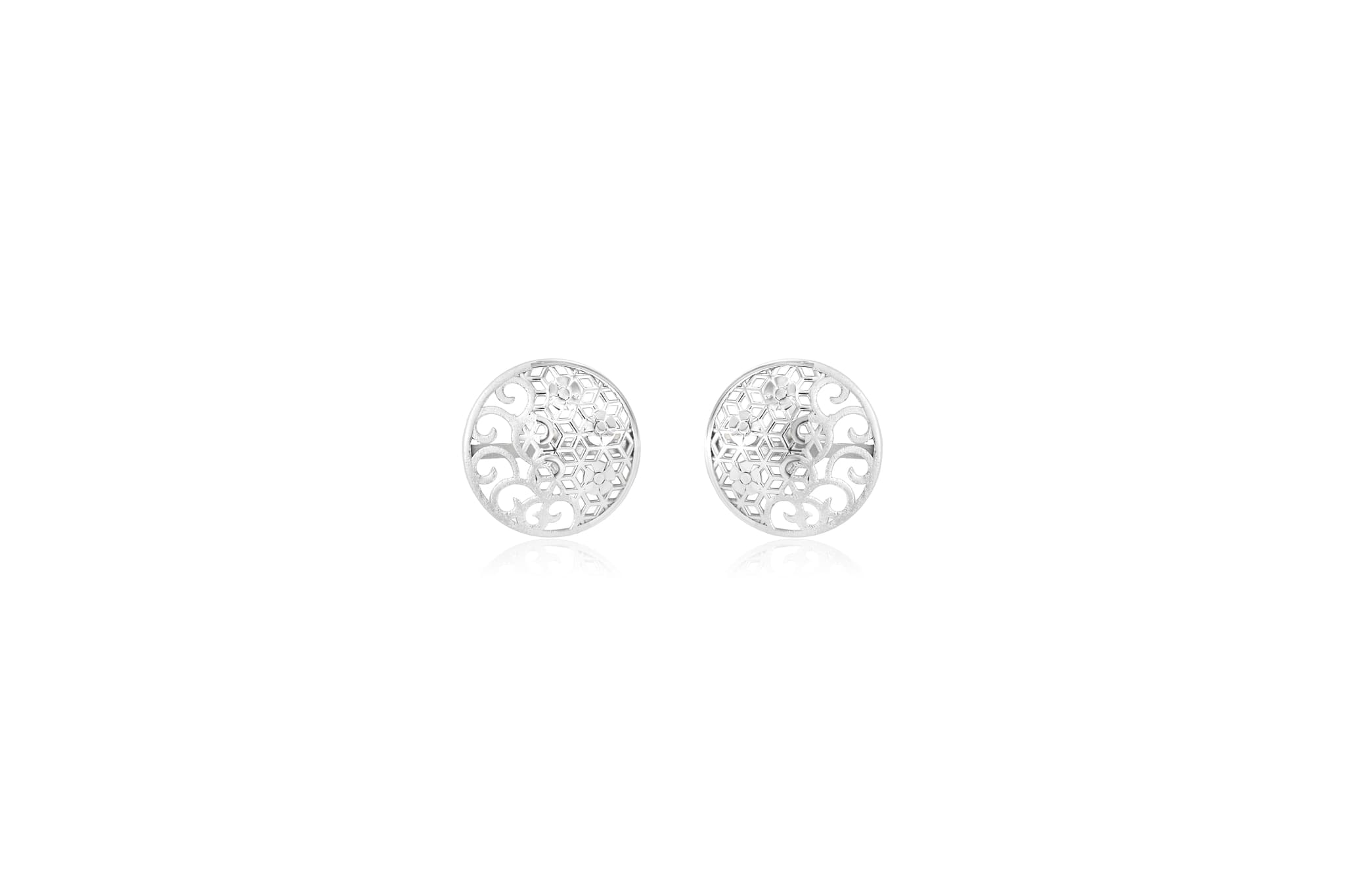 Structure and swirl silver pendant set – handcrafted silver Pendant Sets (alternate view)